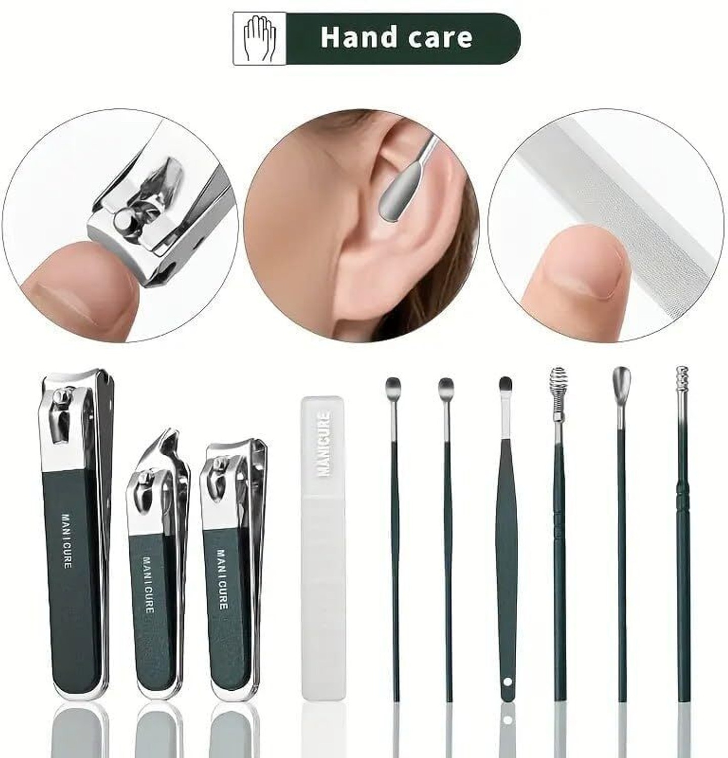 Image of wynyc 10 in 1 Nail Clipper Set Stainless Steel Nail Care Kit