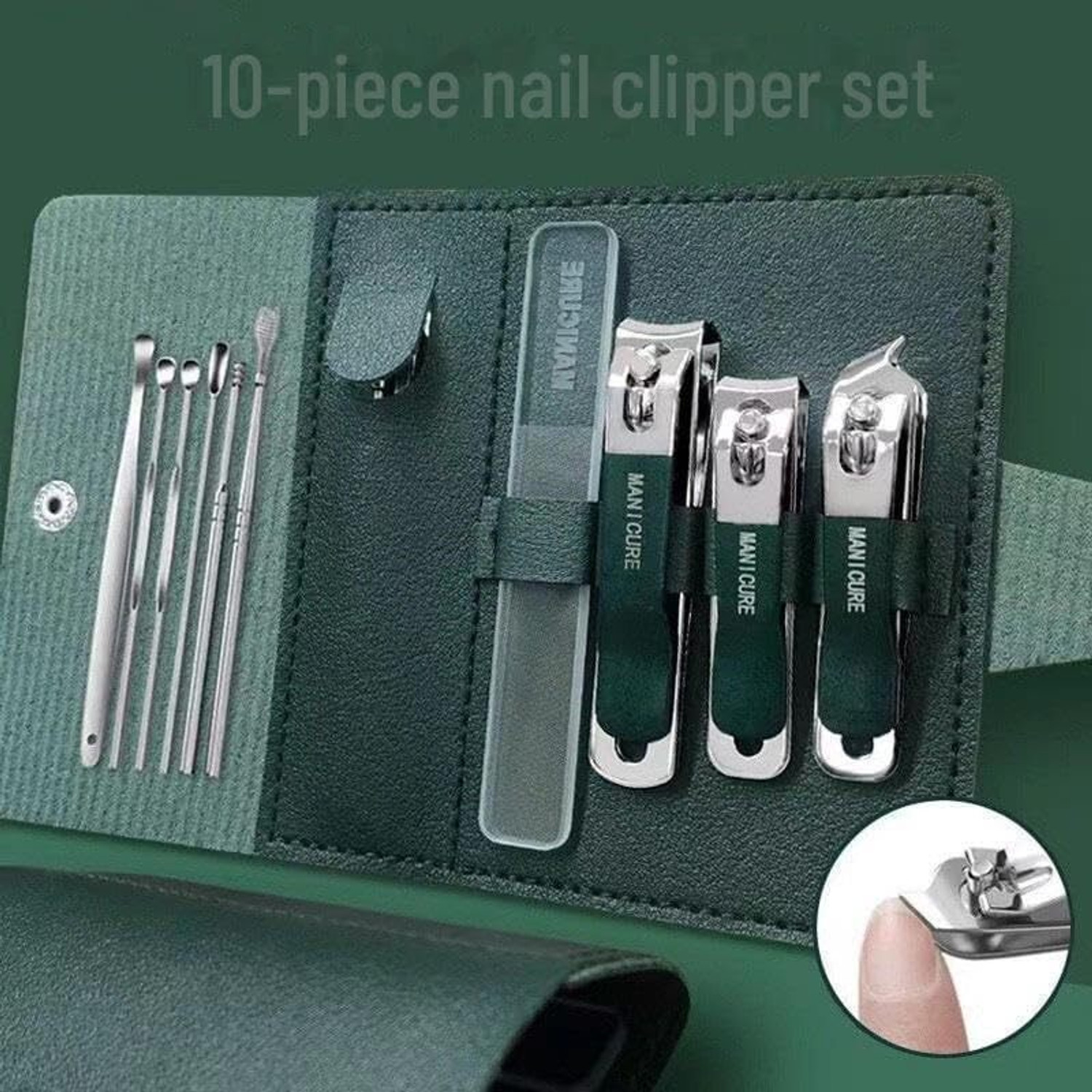 Image of wynyc 10 in 1 Nail Clipper Set Stainless Steel Nail Care Kit