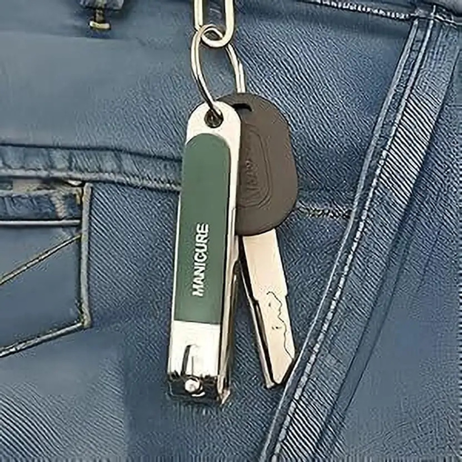 Image of ProTya 10-in-1 Manicure Set Nail Clipper Kit, High-Carbon Steel with Leather Case Green
