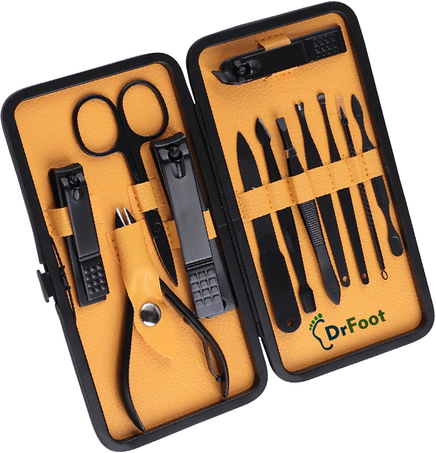 Image of Dr Foot 12 Pc Pedicure Kit Women, Manicure Pedicure Kit with Ear Cleaner, Nail Care Kit