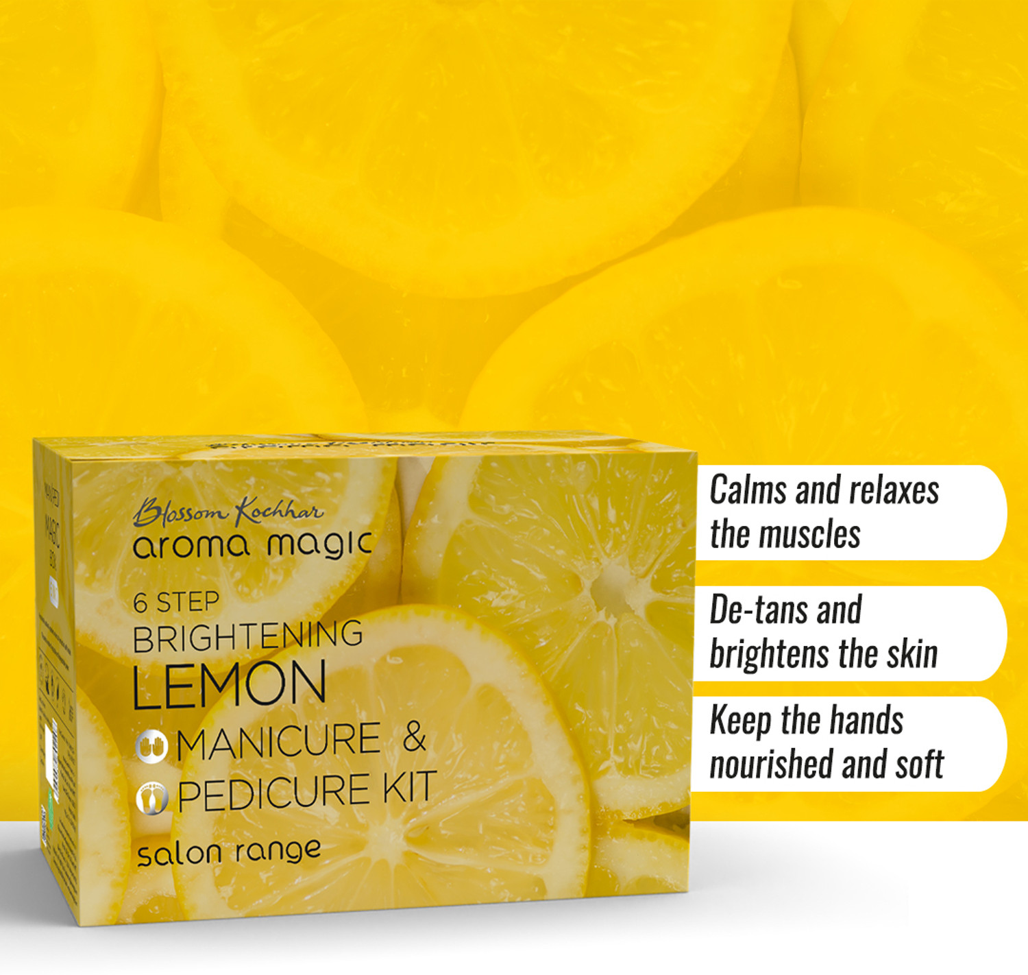 Image of Aroma Magic Lemon Brightening Pedicure & Manicure Kit 6 in 1