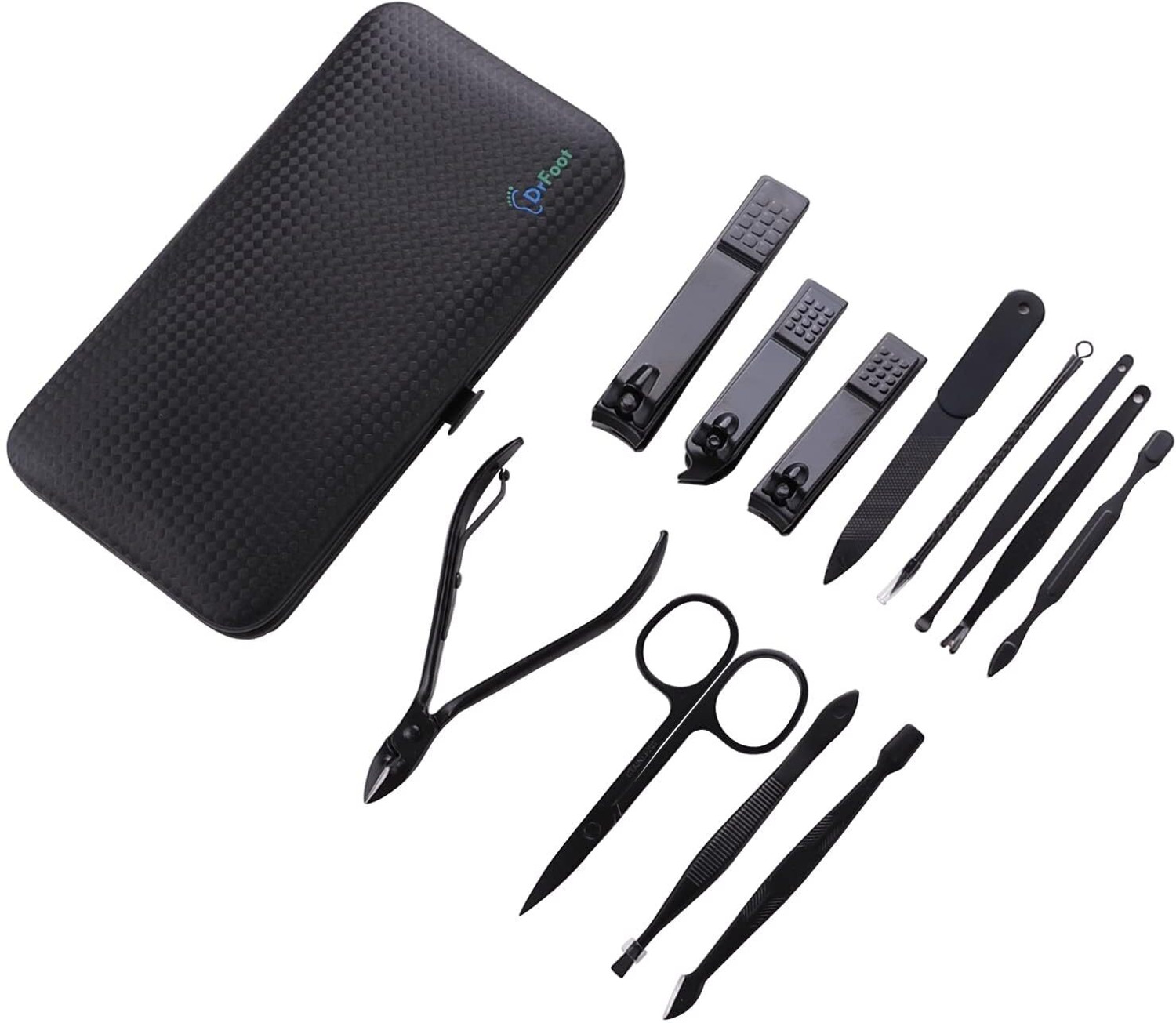 Image of Dr Foot 12 Pc Pedicure Kit Women, Manicure Pedicure Kit with Ear Cleaner, Nail Care Kit