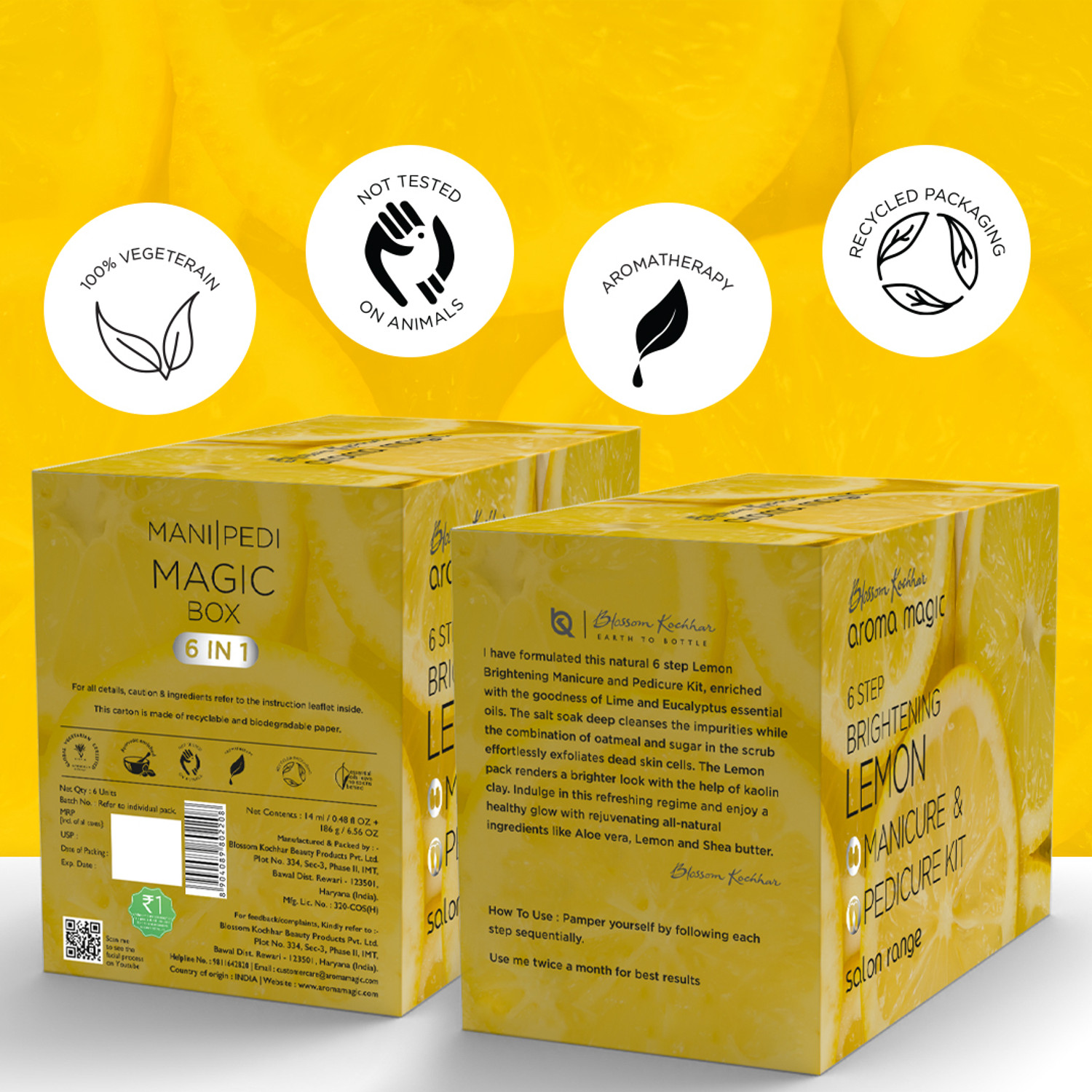 Image of Aroma Magic Lemon Brightening Pedicure & Manicure Kit 6 in 1