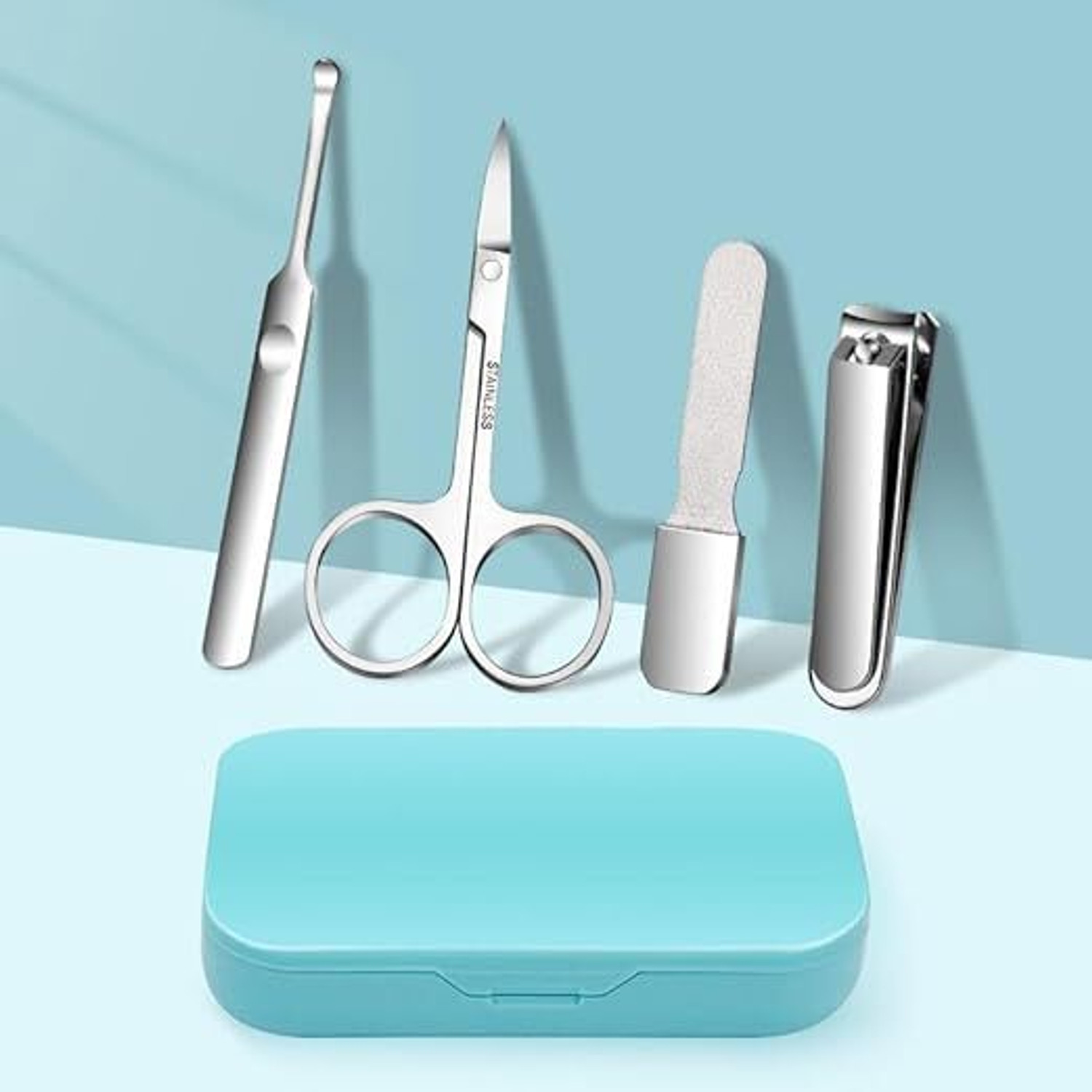 Image of URBAN BOX Professional Manicure Pedicure Kit, Luxury Nail Grooming Set With Travel Case (50 g, Set of 4)