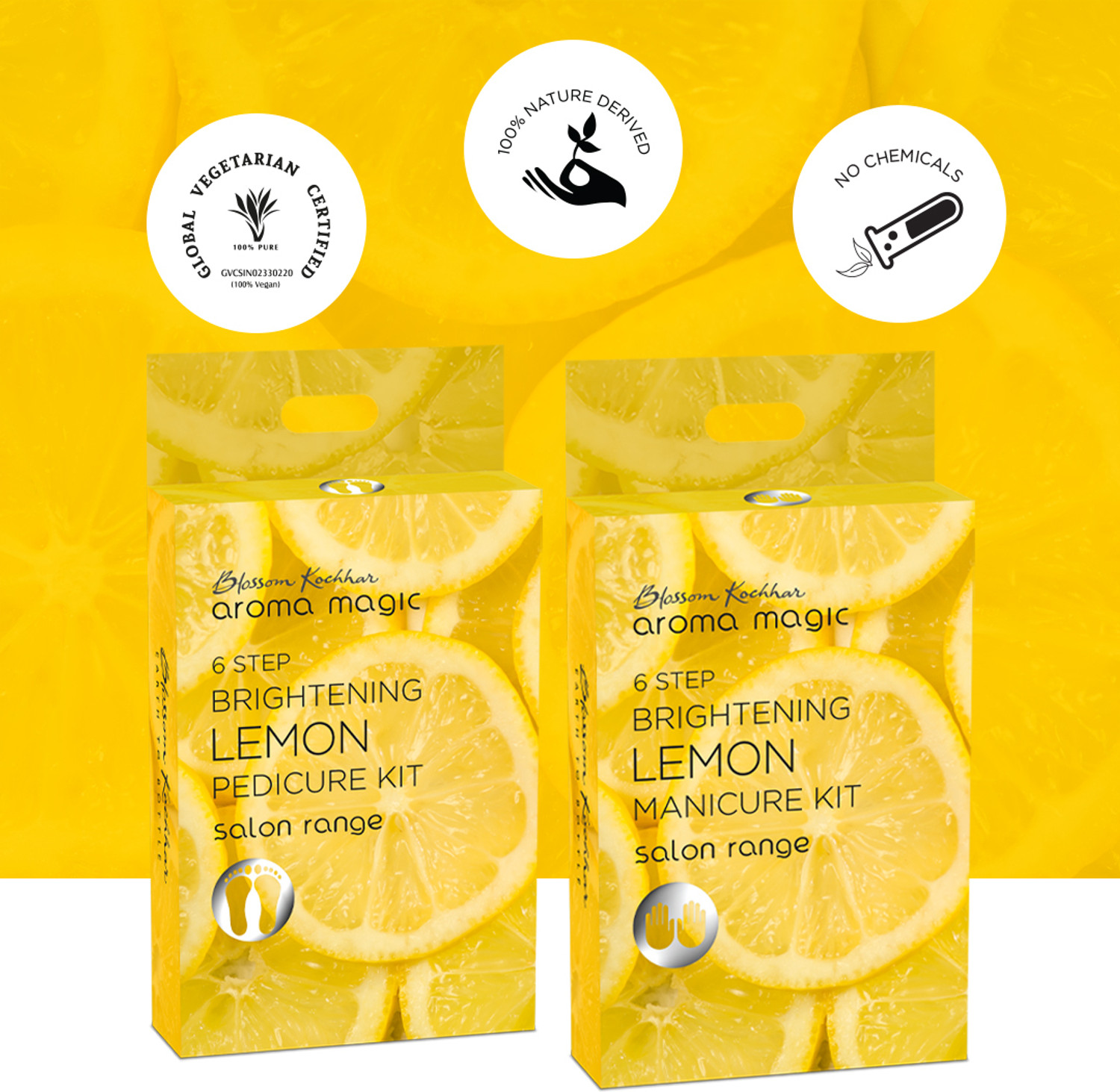 Image of Aroma Magic Lemon Brightening Pedicure & Manicure Kit 6 in 1