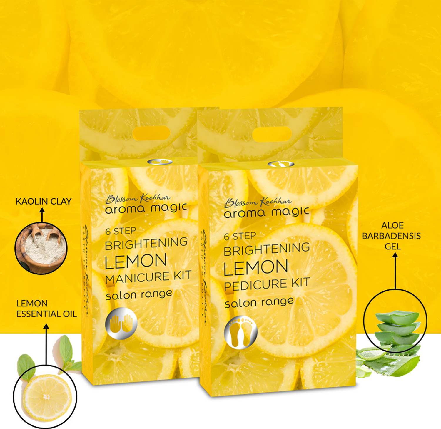 Image of Aroma Magic Lemon Brightening Pedicure & Manicure Kit 6 in 1