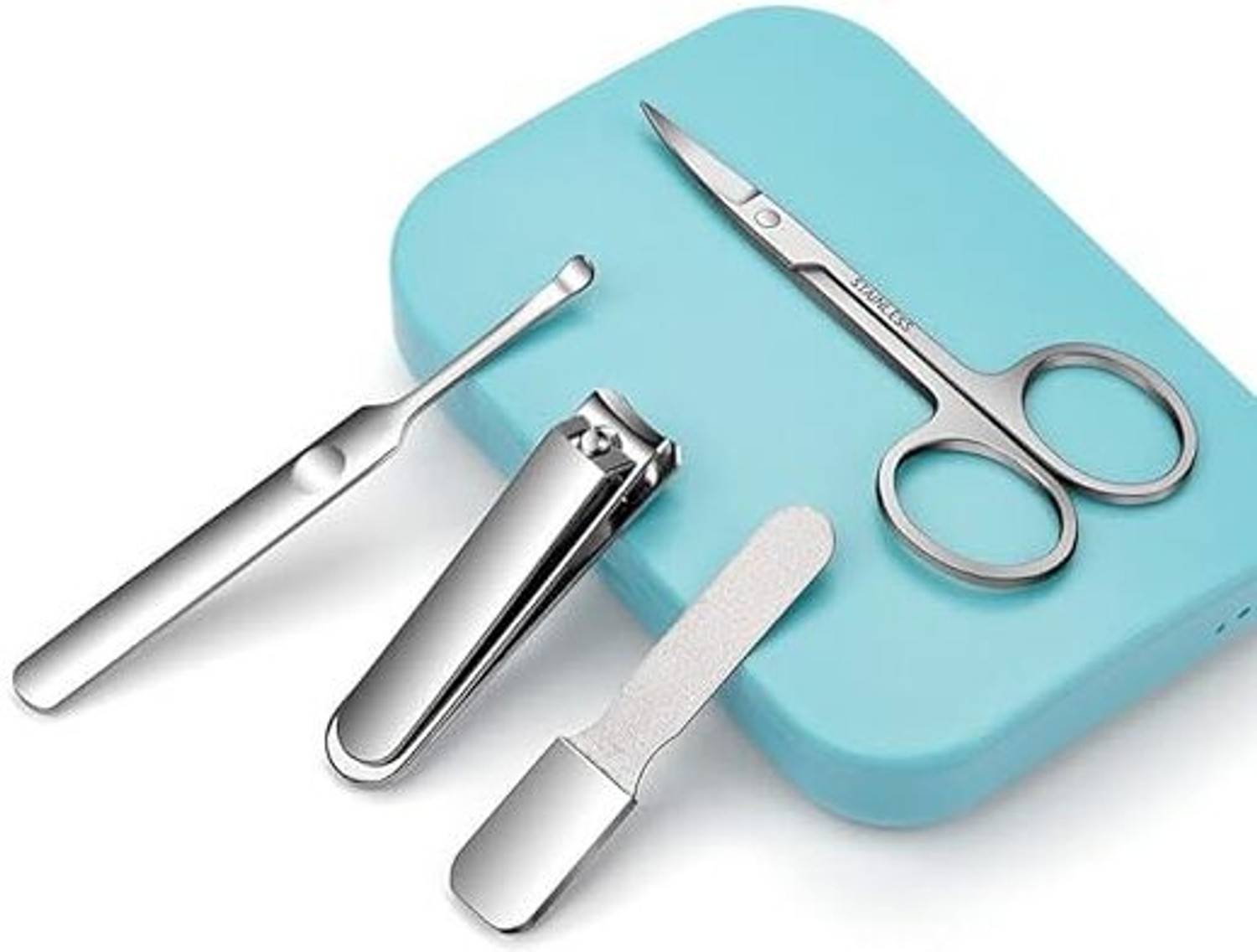 Image of URBAN BOX Professional Manicure Pedicure Kit, Luxury Nail Grooming Set With Travel Case (50 g, Set of 4)