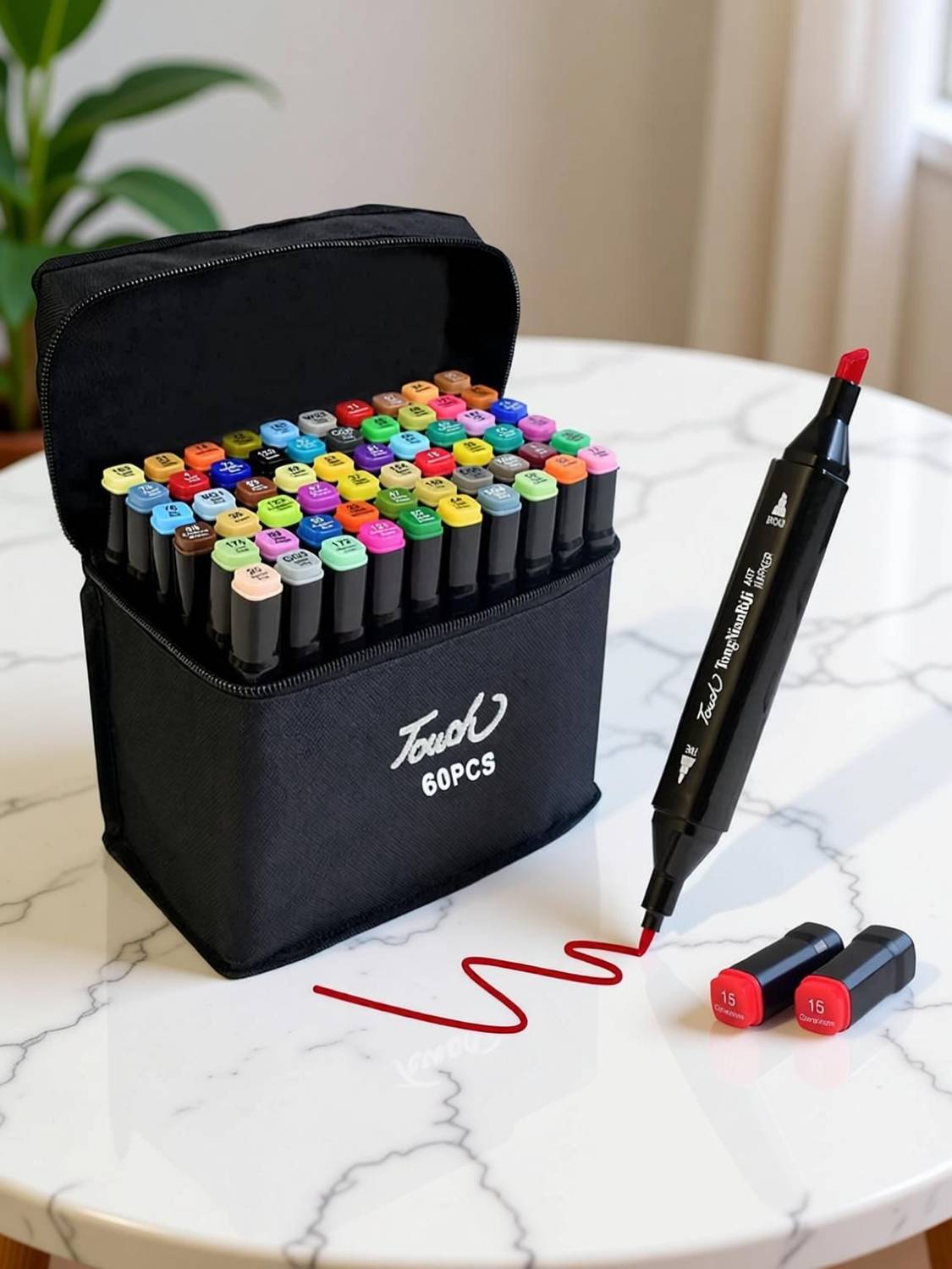 Trendegic 60 Colors Alcohol Based Dual Tip Markers - Image 2