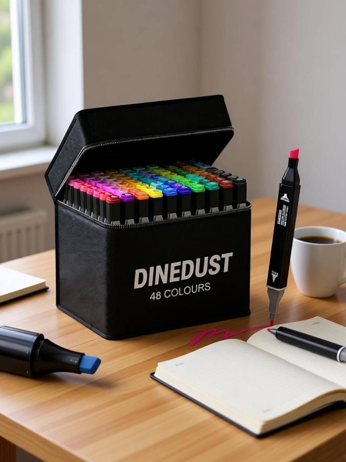 DINEDUST Dual Tip Art Markers 48 Colours - Image 2