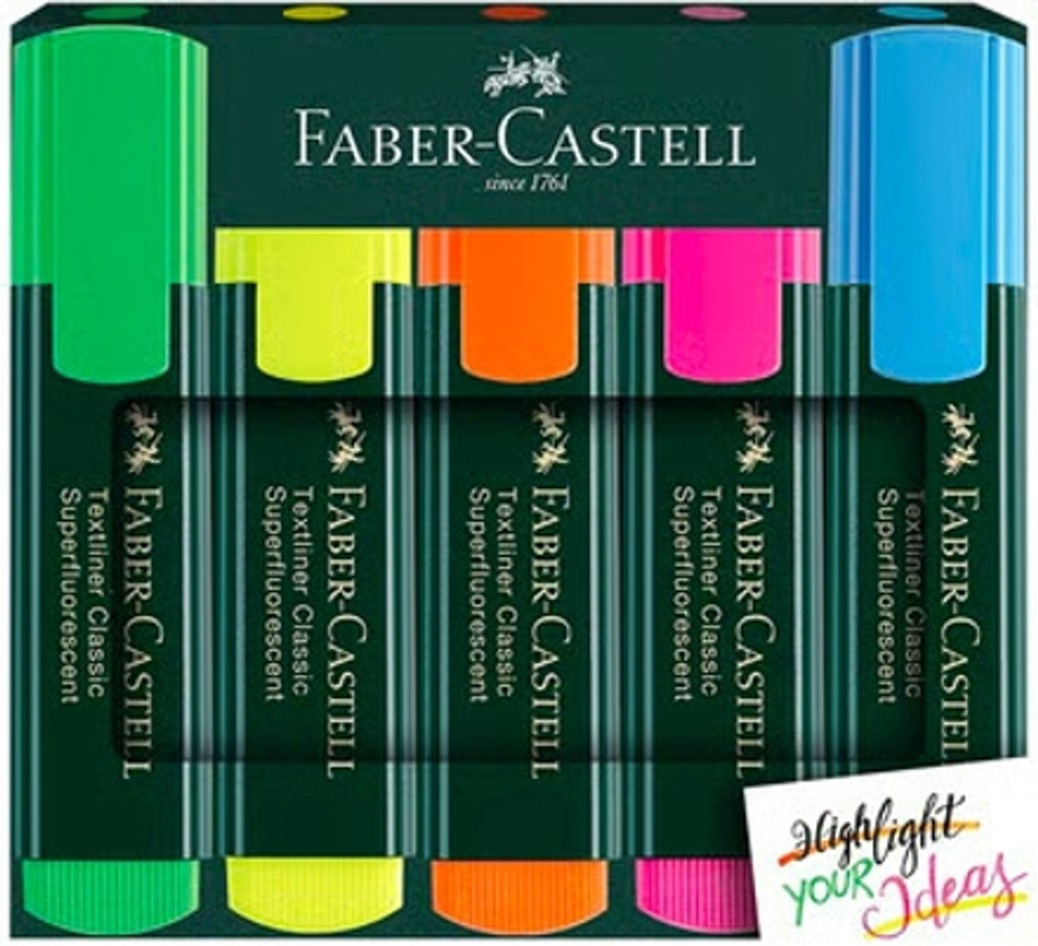 Image of FABER-CASTELL Textliner Pen Set - Pack of 5 Assorted Colours
