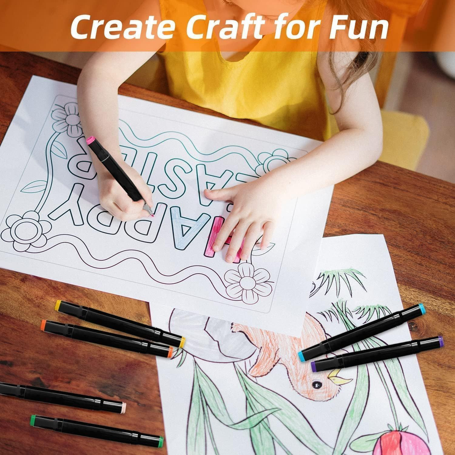 Image of Dwiza Enterprise 24 Pcs Colors Dual Tip Art Markers Coloring Alcohol Based Markers Colored Pens