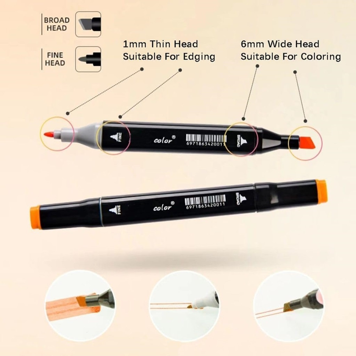 Image of Harinder 48 Pc Dual Tip Highlighter & Marker Set for Drawing Sketching & Coloring Artists