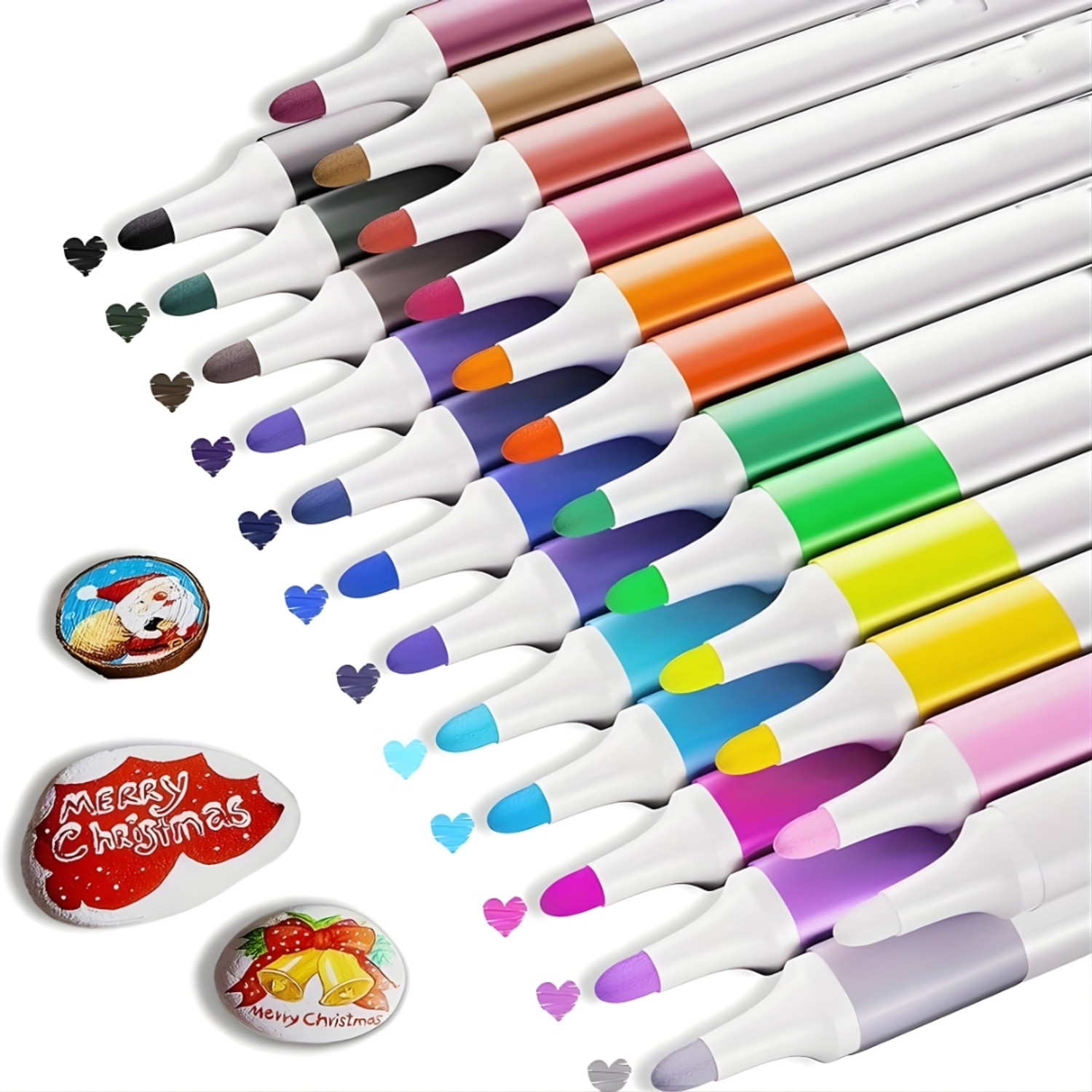 Image of TRIONZA Acrylic Paint Marker Pen Set 24 Colors Multi Surface Craft Art Pens 114