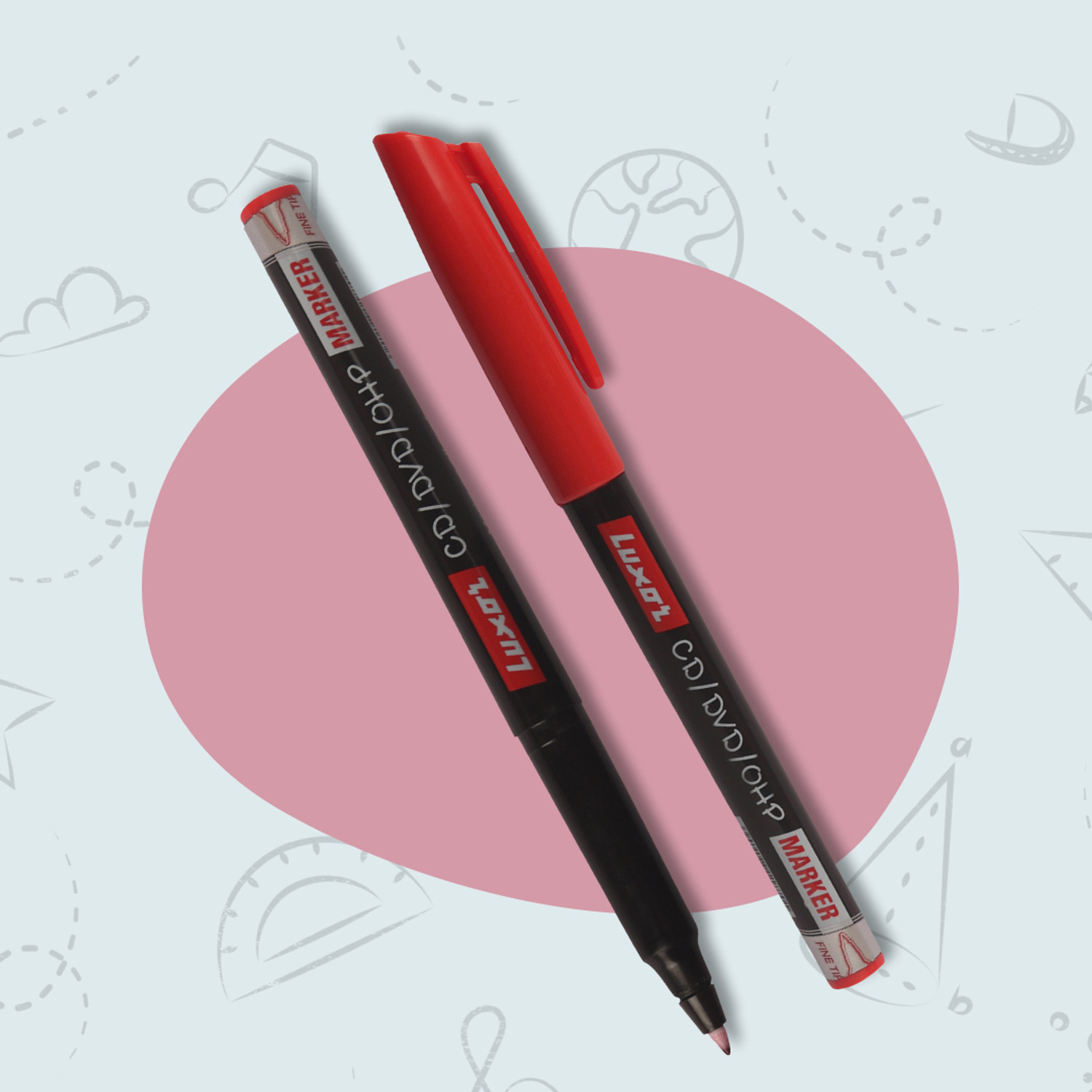 Image of LUXOR Red CD /DVD /OHP Fine tip Marker