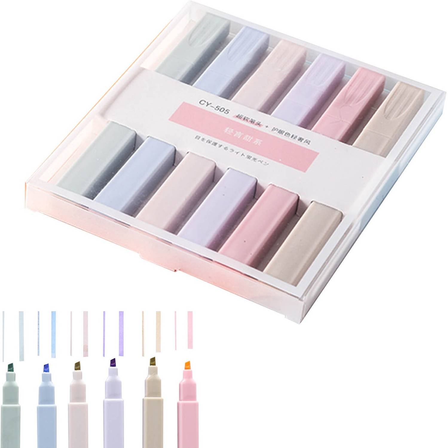 BANQLYN 6 Colours Aesthetic Highlighters With Soft Chisel Tip