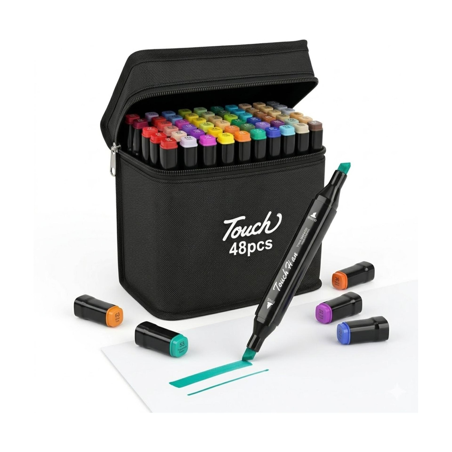 Image of Eduwation 48 PCS Markers Dual Tips Permanent Art Markers Pen 48PCS DUAL TIP ART PEN SET