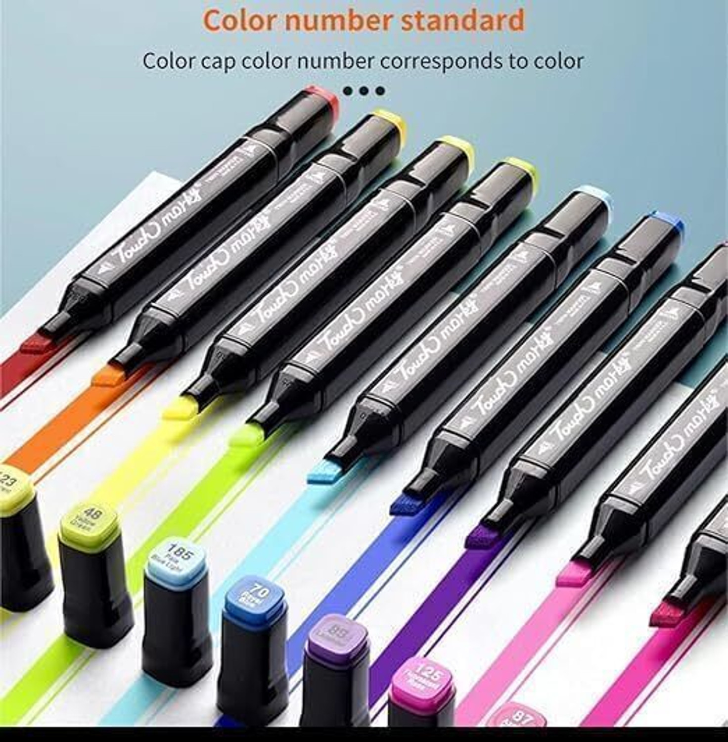 Image of DINEDUST Dual Tip Art Markers Sketching Head Marker Pens for Kids Adult 48 Colours