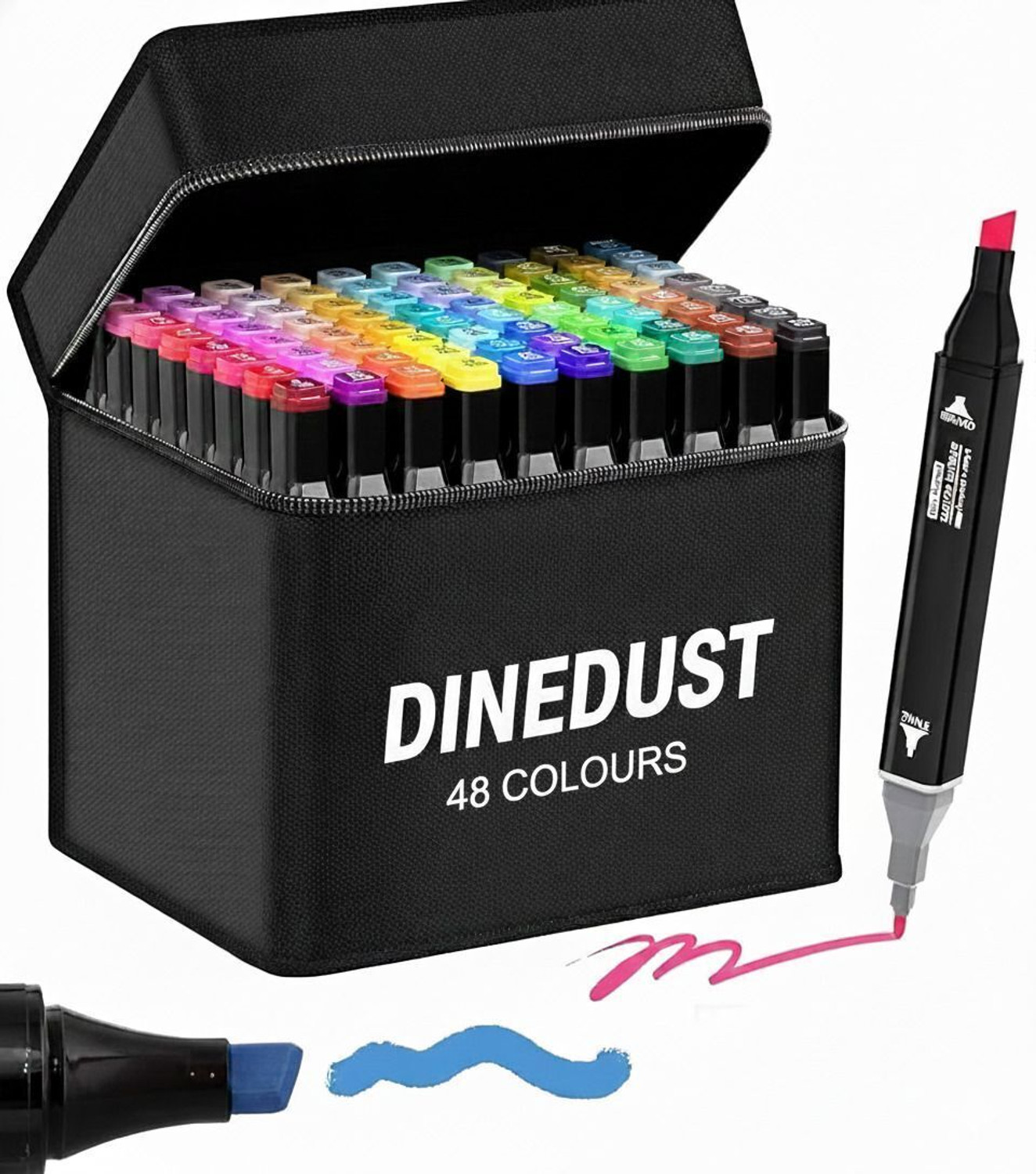 Image of DINEDUST Dual Tip Art Markers Sketching Head Marker Pens for Kids Adult 48 Colours