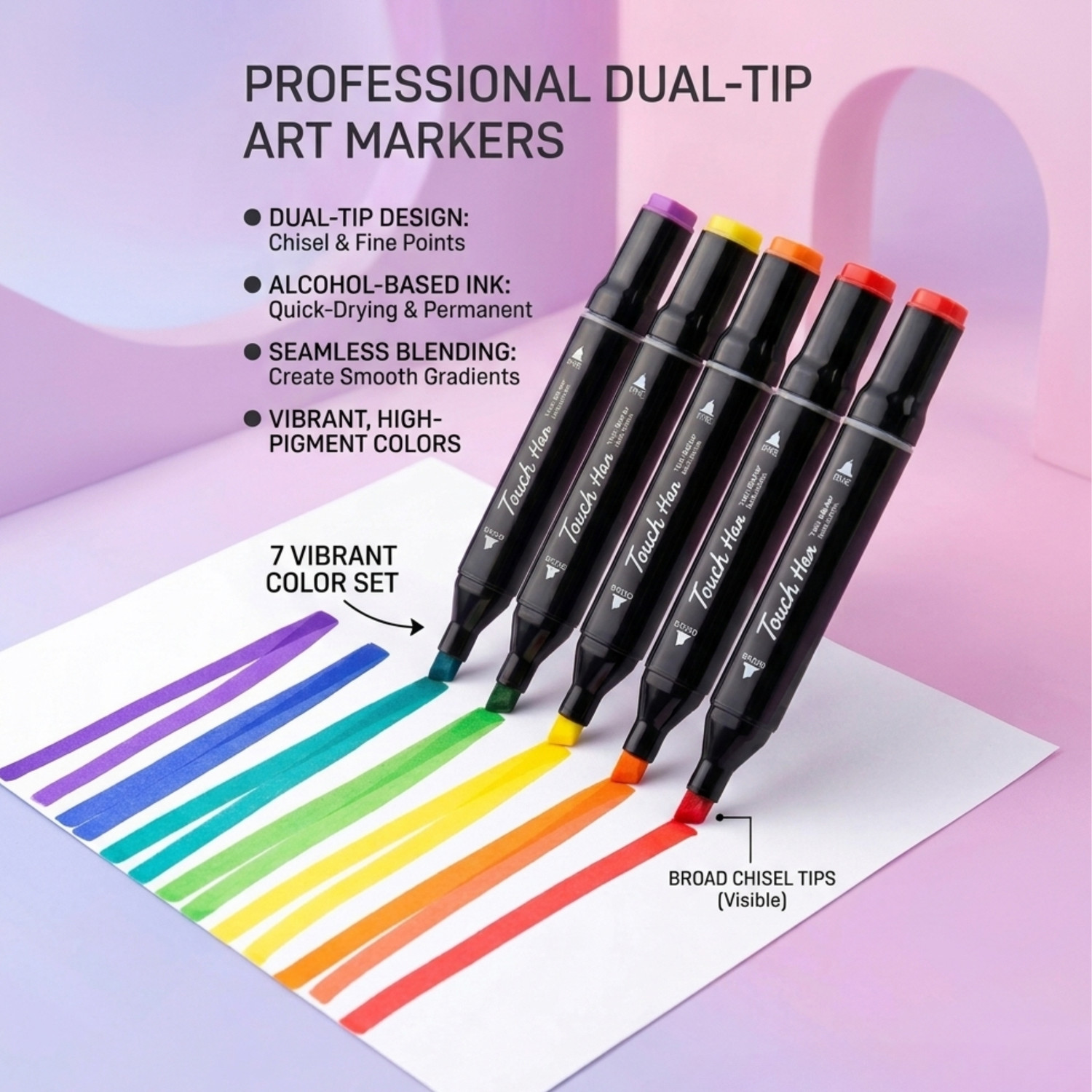 Image of Eduwation 48 PCS Markers Dual Tips Permanent Art Markers Pen 48PCS DUAL TIP ART PEN SET
