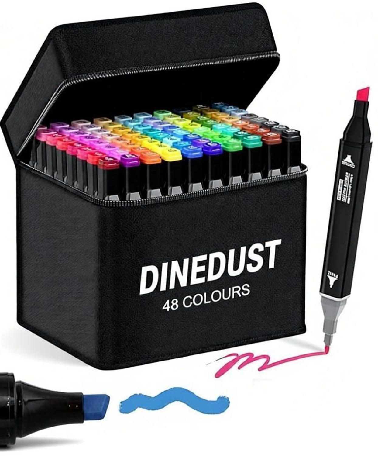 Image of DINEDUST Dual Tip Art Markers Sketching Head Marker Pens for Kids Adult 48 Colours
