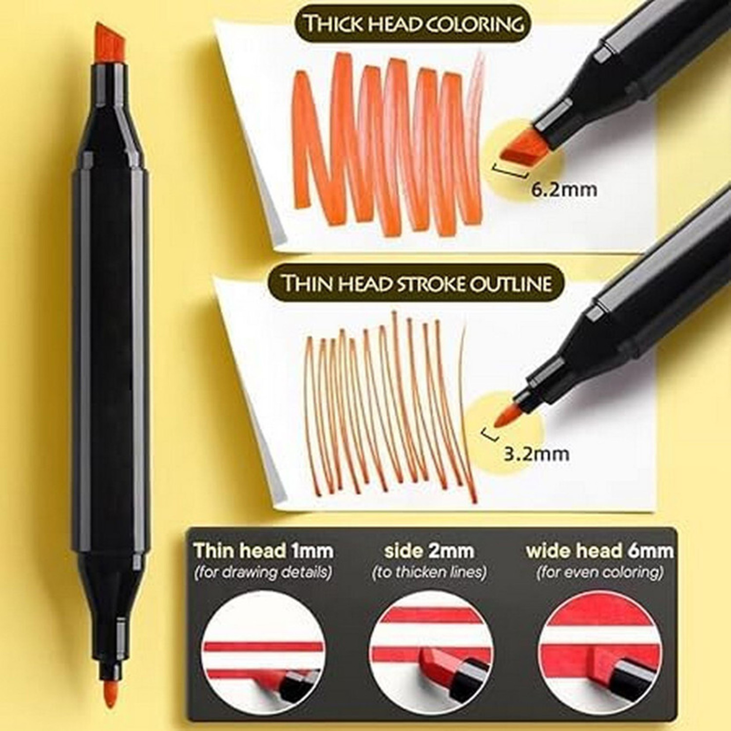 Image of ORIDOR 48 Color Alcohol Ink Drawing Marker Set for Artists