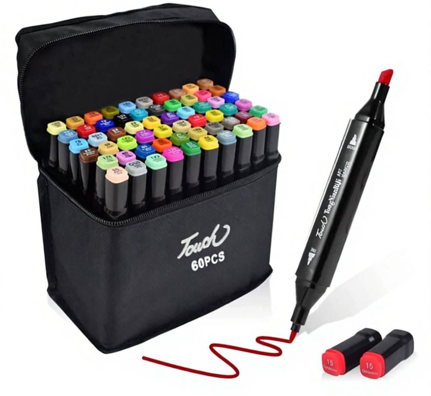Trendegic 60 Colors Alcohol Based Dual Tip Markers - Image 3