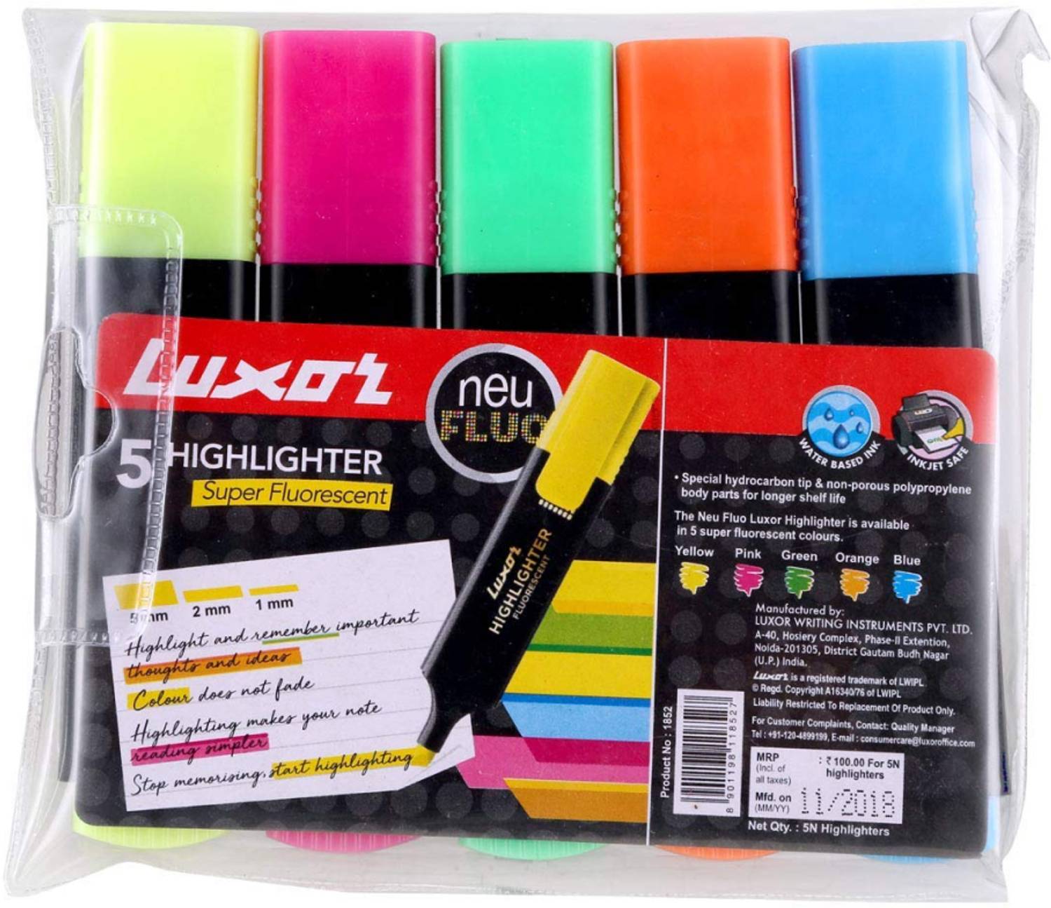 LUXOR Chisel Tip Fluorescent Highlighter - Image 2