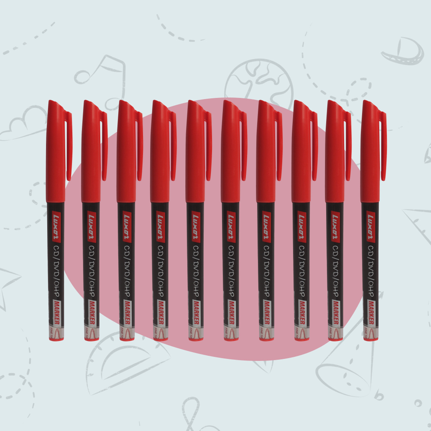 Image of LUXOR Red CD /DVD /OHP Fine tip Marker