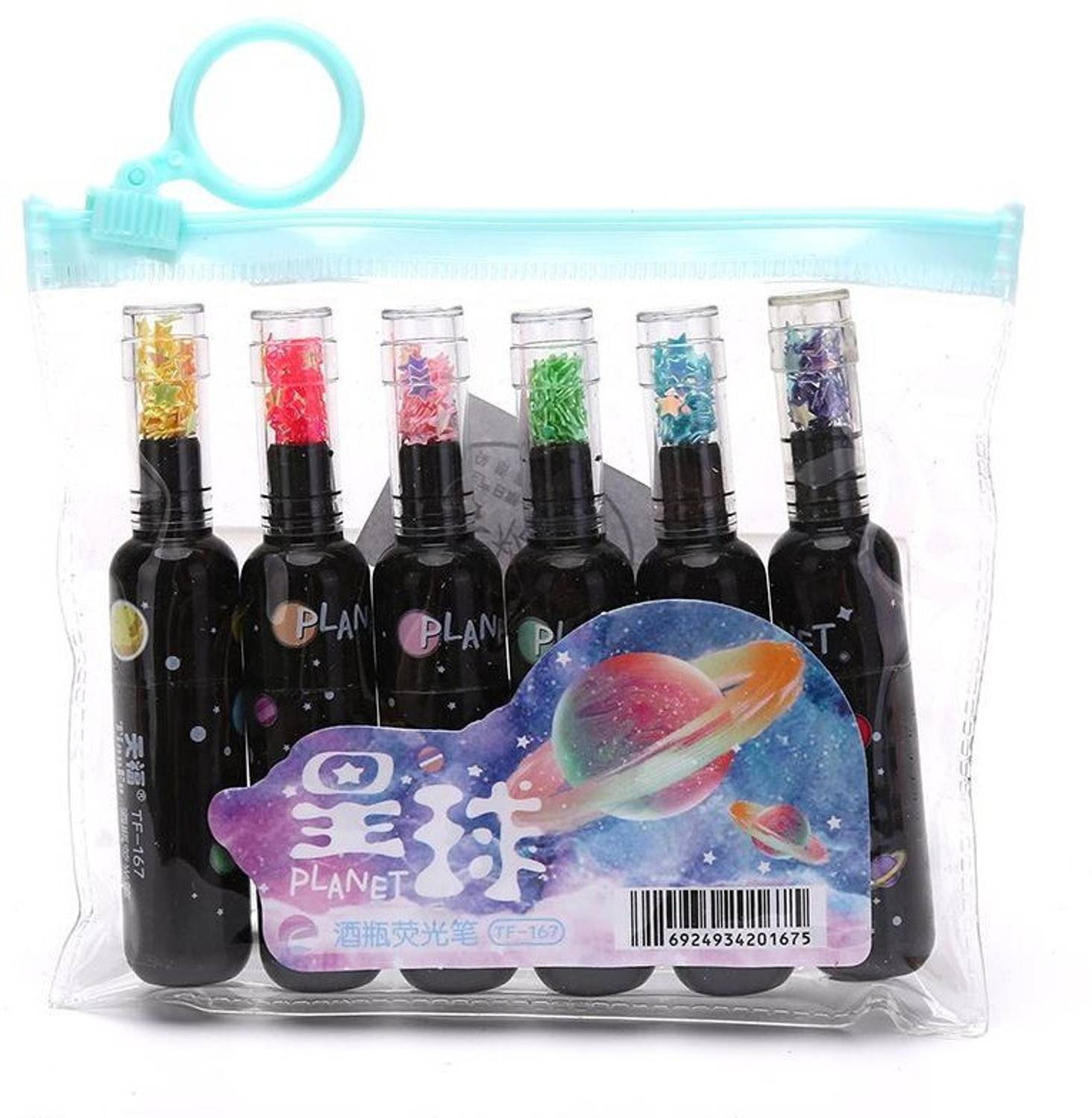 AMB Highlighters Marker Pen Cute Space Theme Bottle Shape Markers for Kids Girls Boy