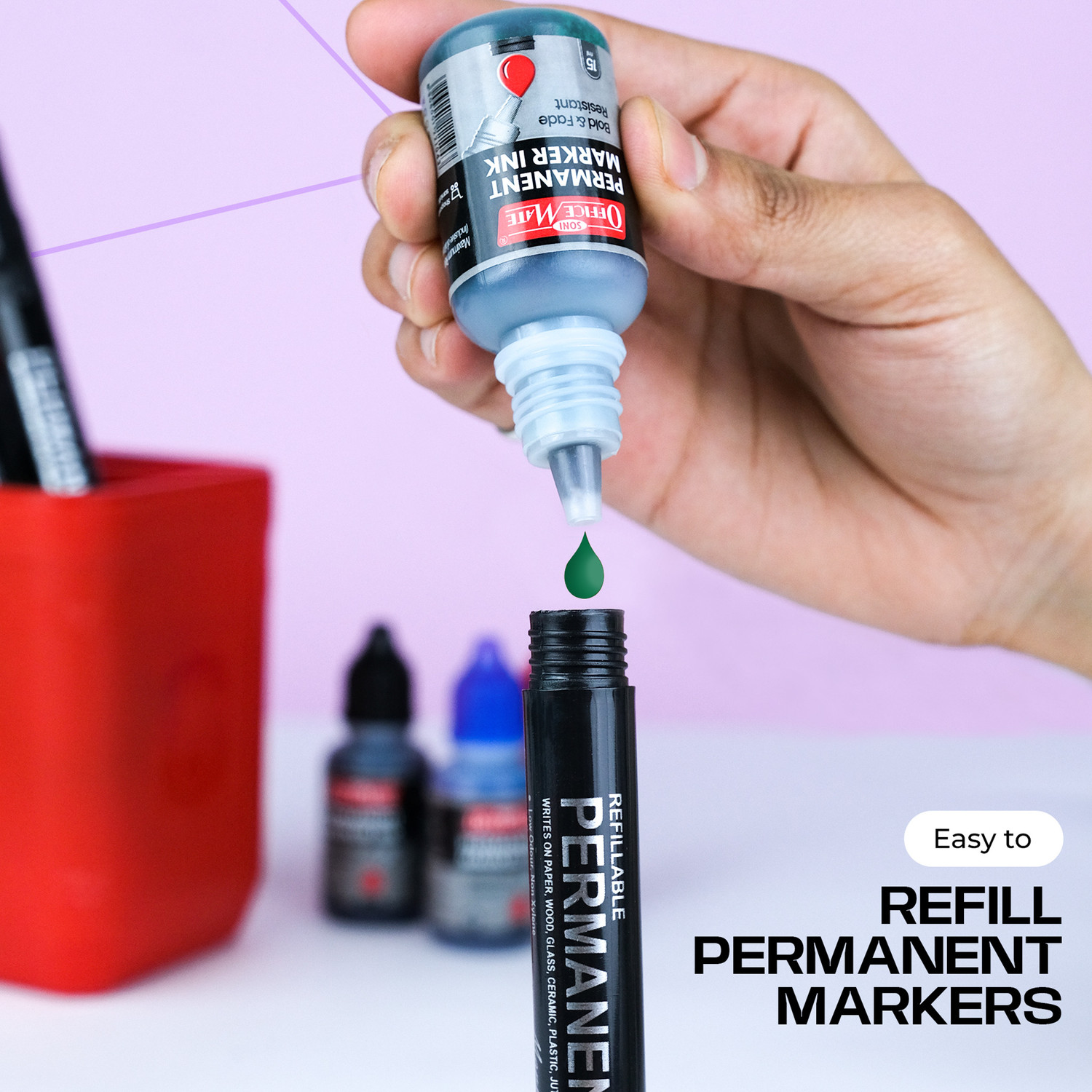 Image of Soni Officemate Permanent Marker Ink 15 ml Marker Refill
