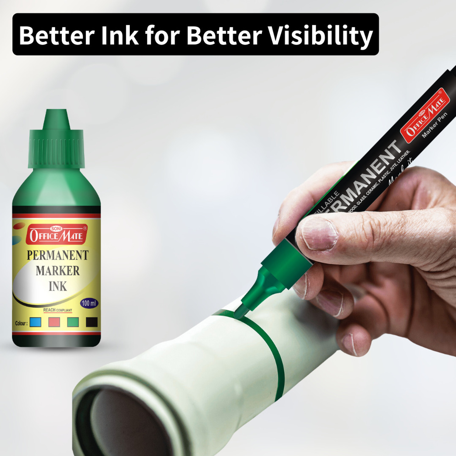 Image of Soni Officemate Permanent Marker Ink 100 ml Marker Refill