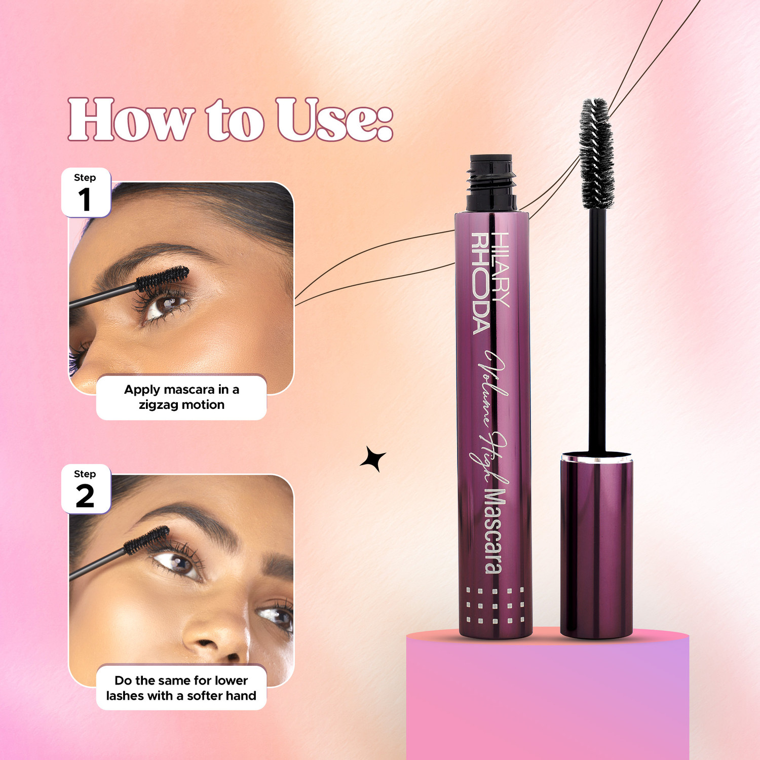 Image of Hilary Rhoda Volume High Mascara | Smudge-free & Water-resistant Mascara | Volumising Mascara 7.5 ml