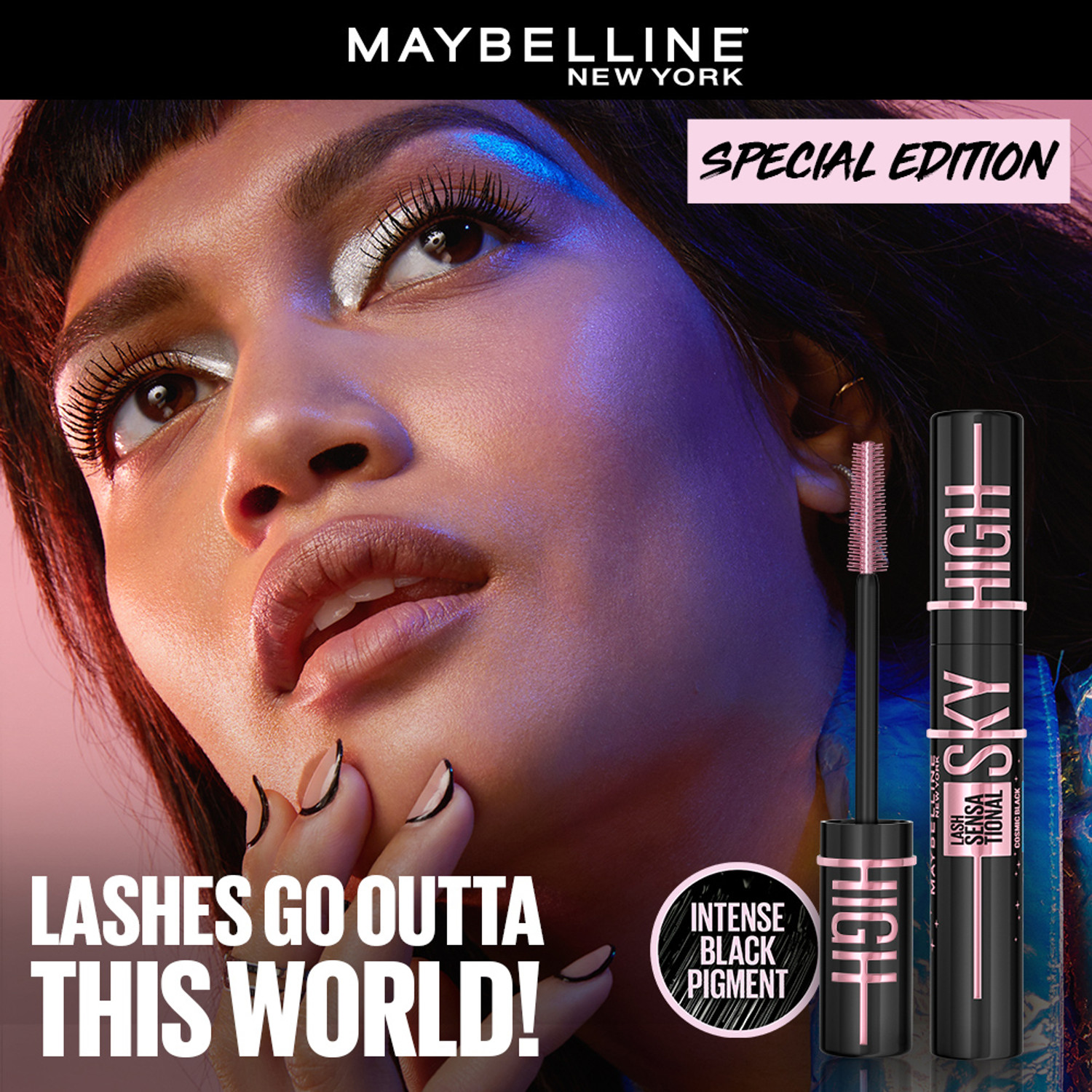 Image of MAYBELLINE NEW YORK Lash Sensational Sky High Mascara Limited Edition - Cosmic Black Waterproof 6 ml