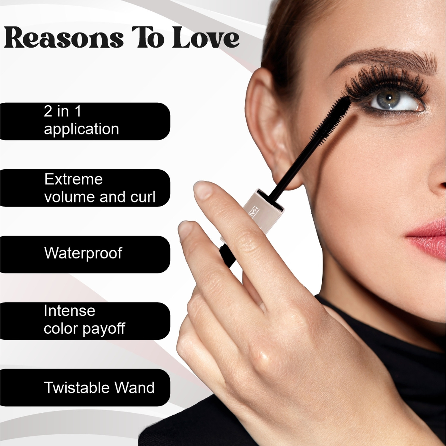 Image of Half N Half Curl & Fix Volumizing Smudge Proof Long Lasting All Day Wear Waterproof Mascara 13 ml