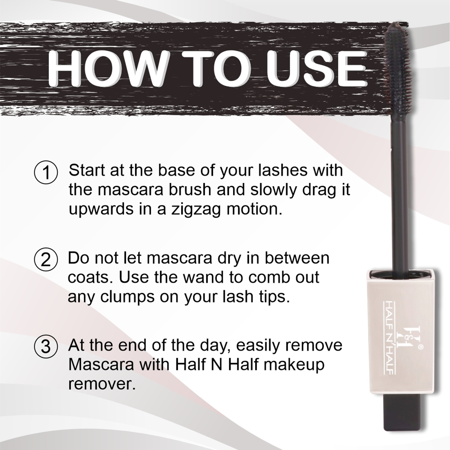 Image of Half N Half Curl & Fix Volumizing Smudge Proof Long Lasting All Day Wear Waterproof Mascara 13 ml
