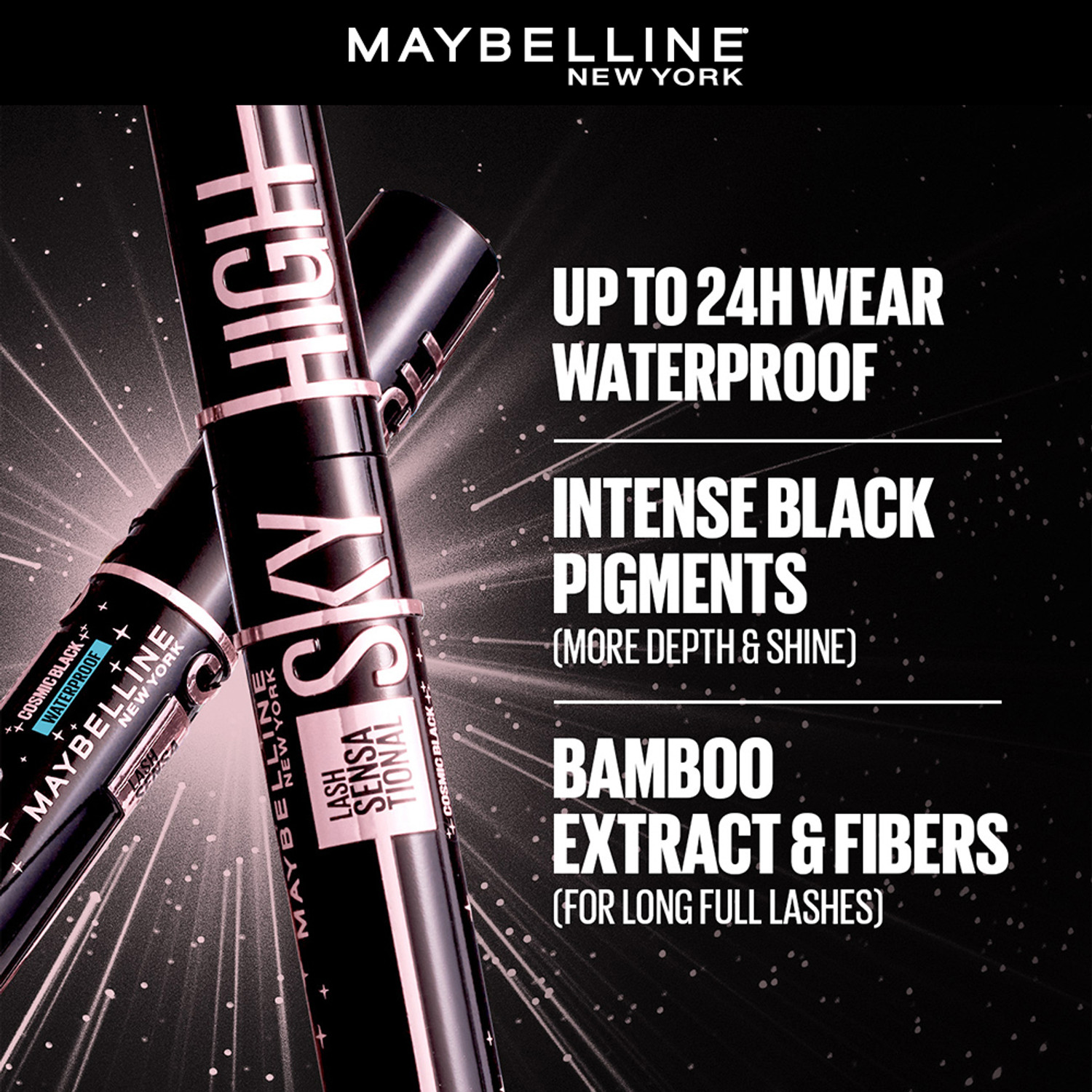 Image of MAYBELLINE NEW YORK Lash Sensational Sky High Mascara Limited Edition - Cosmic Black Waterproof 6 ml