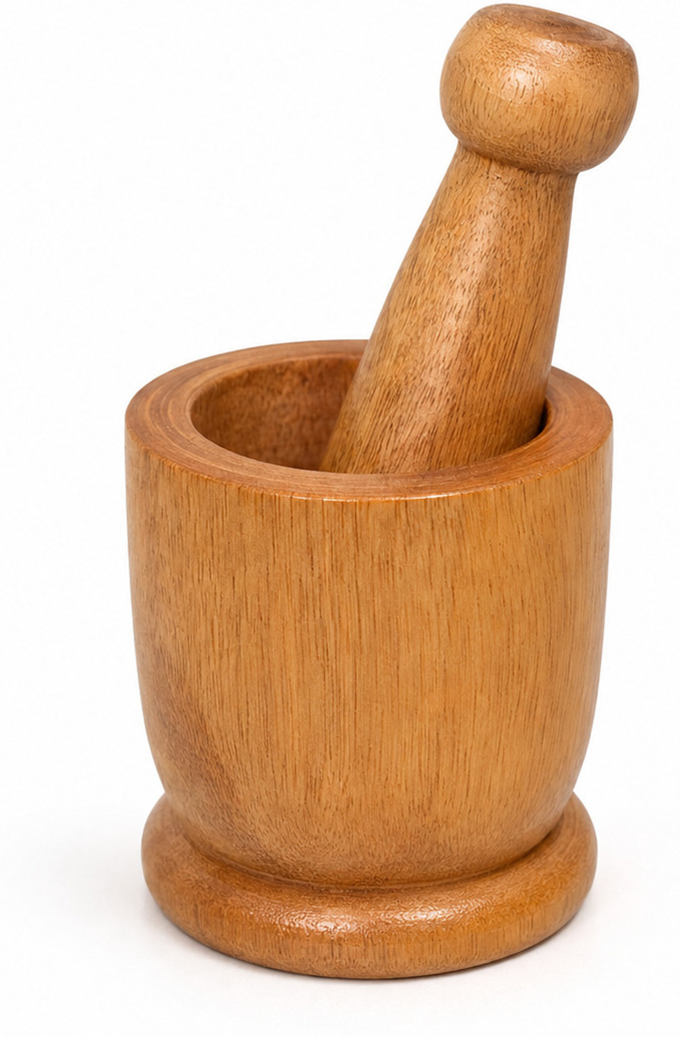 Image of Evergreen Oasis Wooden Okhli |Mortar & Pestle| Imam Dasta|Musal| Kharal| Khalbatta| crushers Wood Masher (Pack of 2)