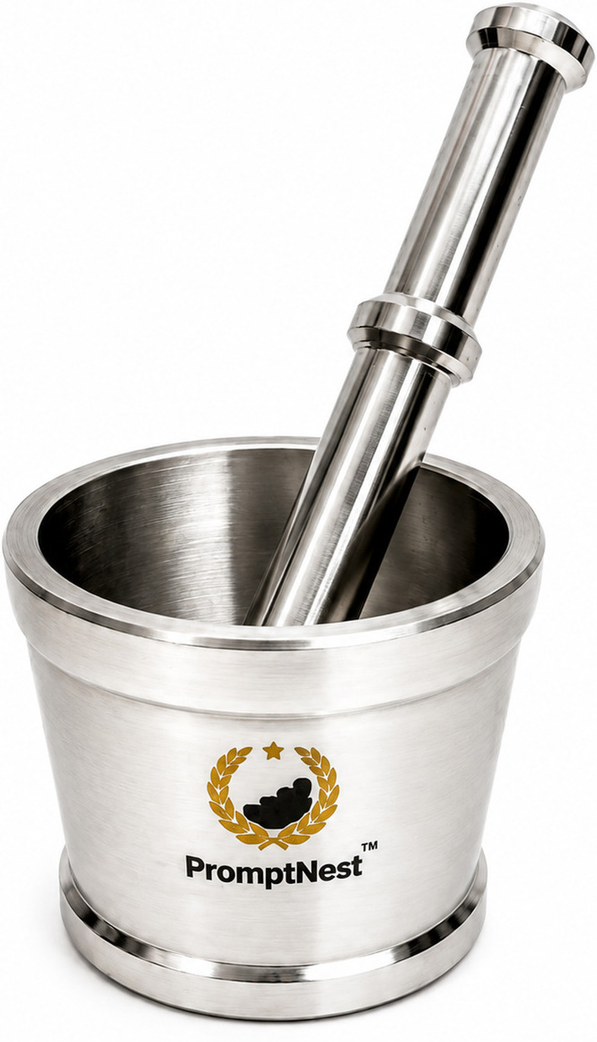 Image of PromptNest Premium stainless steel mortar and pestle Stainless Steel Masher