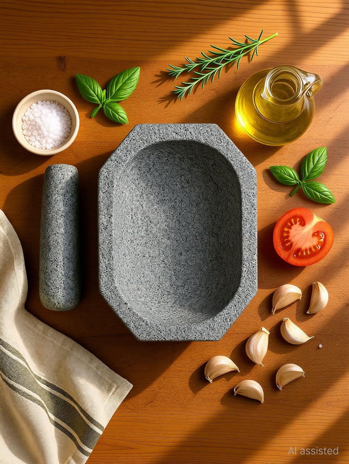 Image of arsa lifestyle Handcrafted Grinder for Spices & Herbs | 10 inch | Khalbatta | Idi Kallu | Stoneware Masher