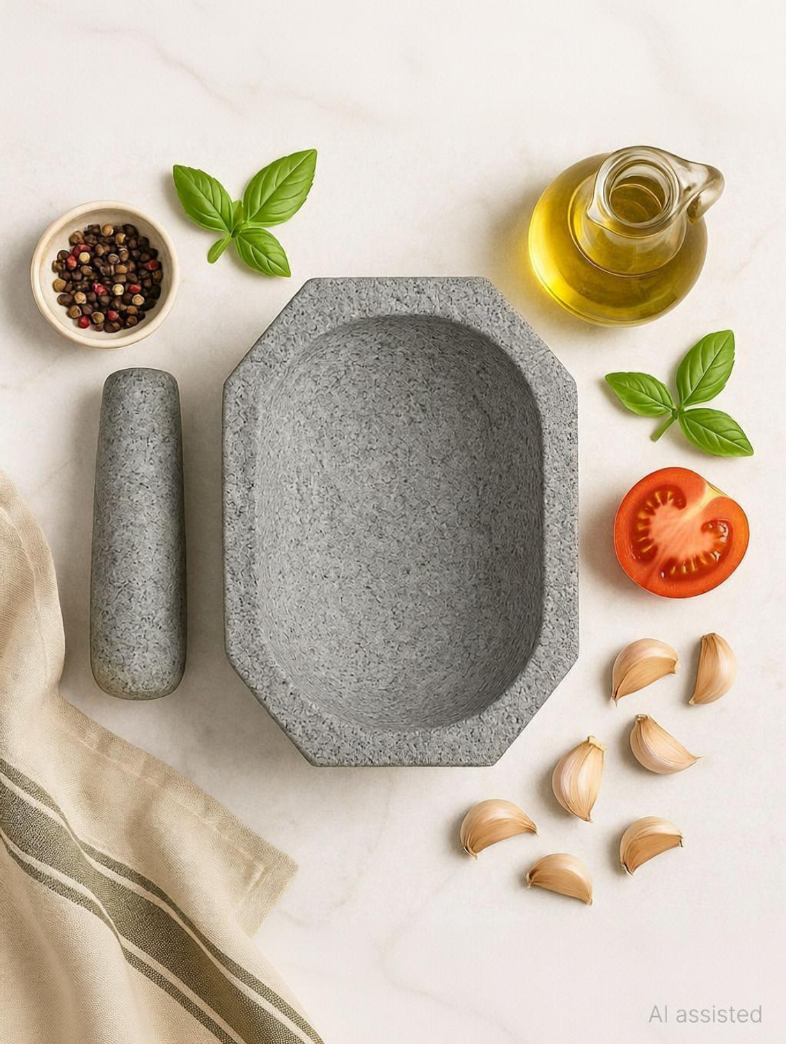 Image of arsa lifestyle Handcrafted Grinder for Spices & Herbs | 10 inch | Khalbatta | Idi Kallu | Stoneware Masher