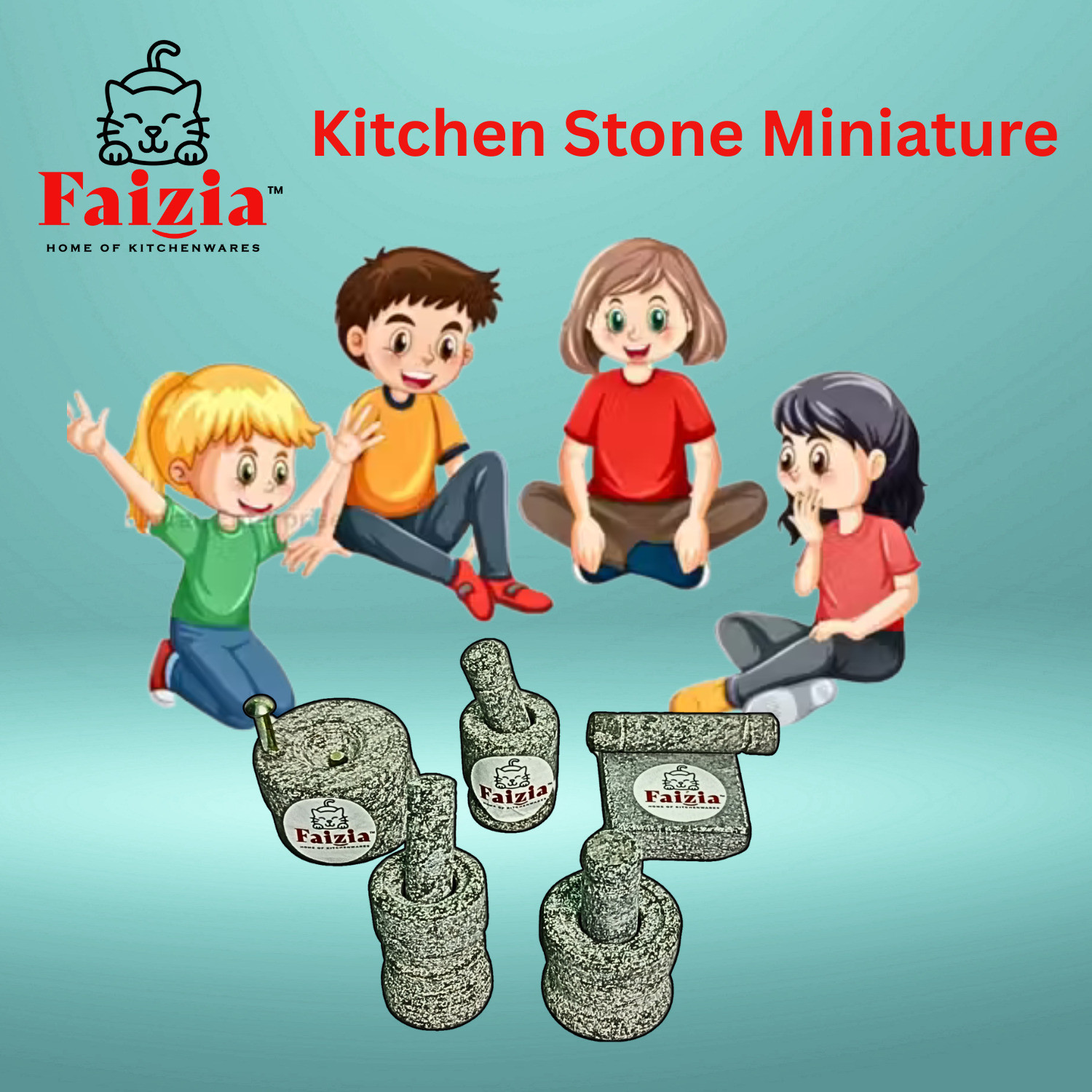 Image of faizia Miniature Cooking Set Traditional Toys Choppu Saman (Small Size) (1.5 inch to 2.5 inch) Stoneware Masher
