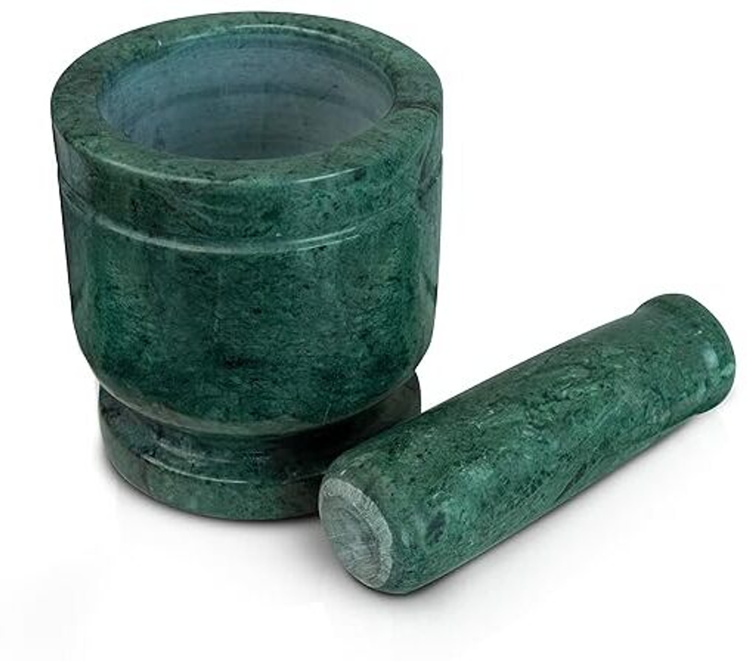 Image of Sartaaj Green marble mortar and pestle set 4 Inch, Khalbatta okhli stone Marble Masher