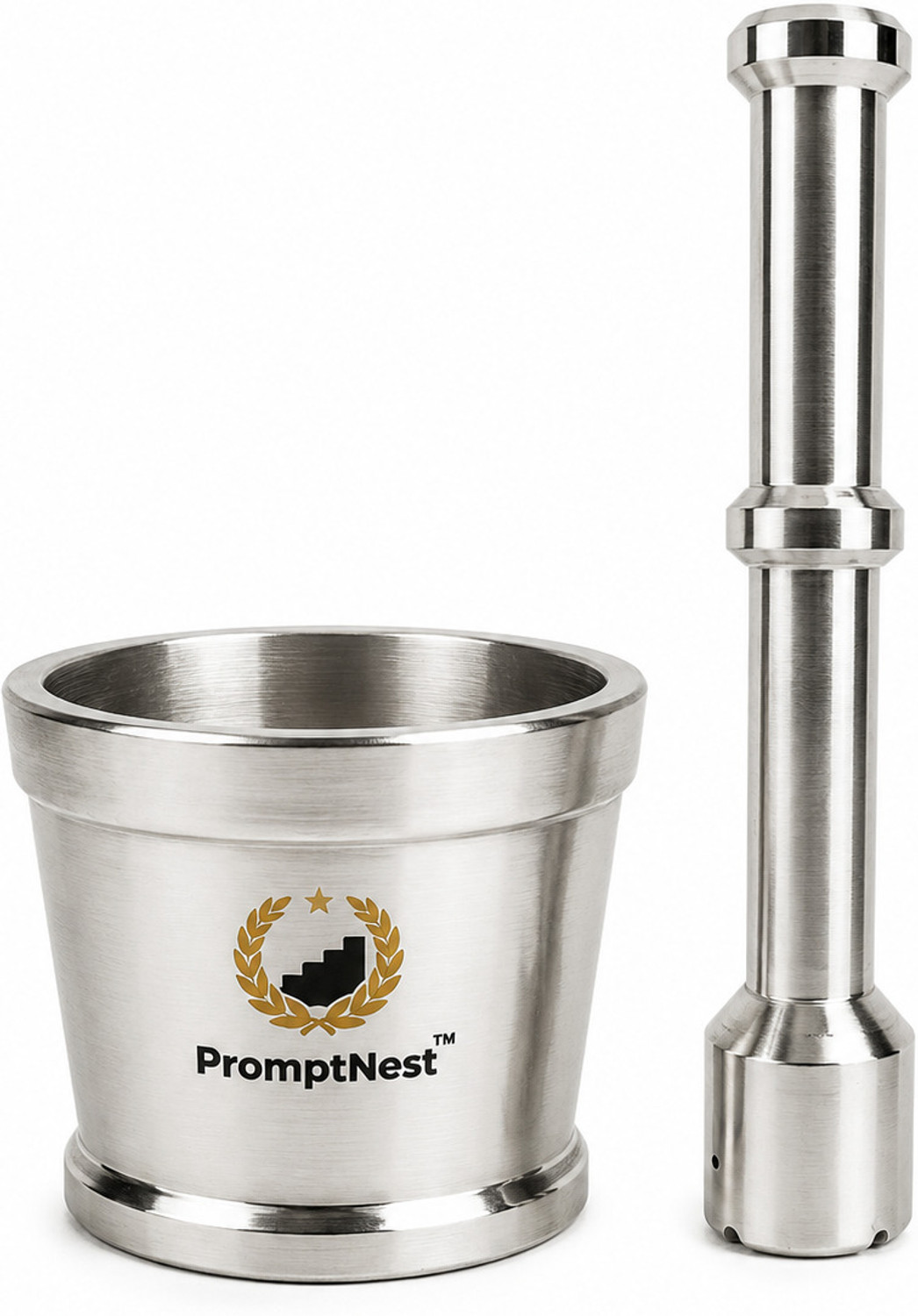 Image of PromptNest Premium stainless steel mortar and pestle Stainless Steel Masher