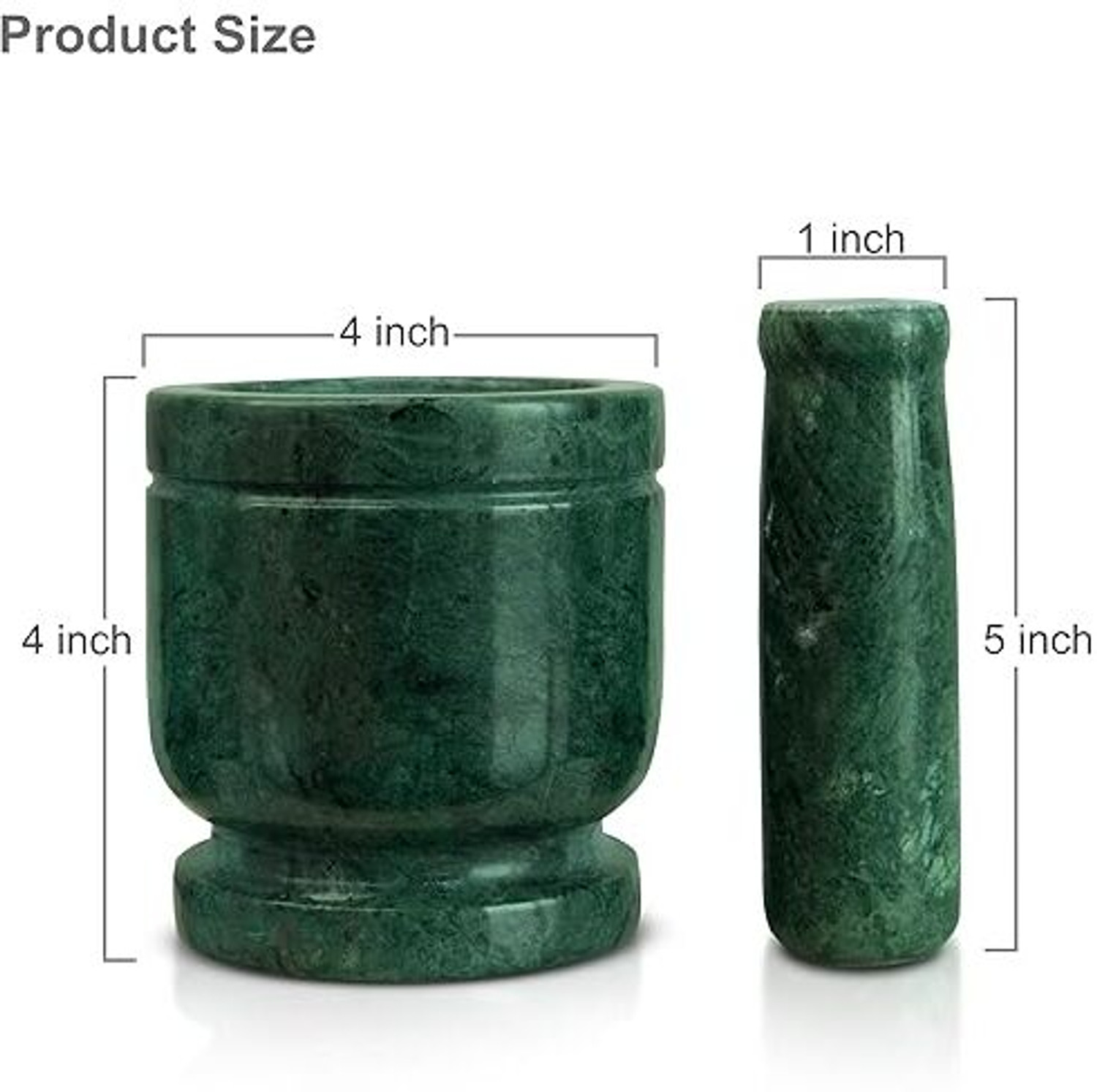 Image of Sartaaj Green marble mortar and pestle set 4 Inch, Khalbatta okhli stone Marble Masher