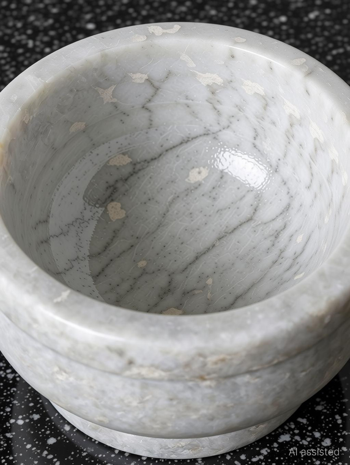 Image of eGharonda White Marble Imam Dasta /Mortar and Pestle Set /Ohkli Musal /Kharal /Idi Marble Masher
