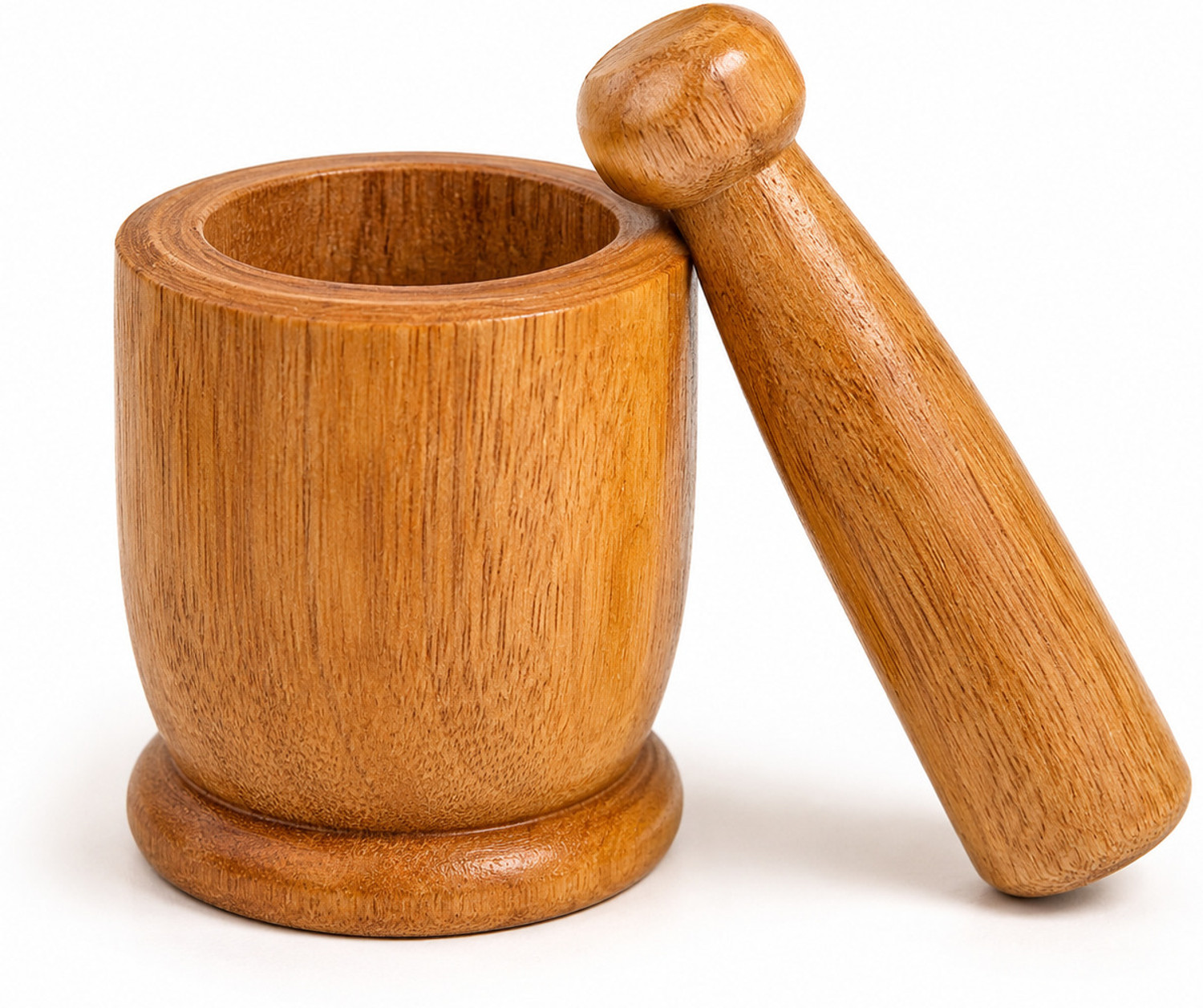 Image of Evergreen Oasis Wooden Okhli |Mortar & Pestle| Imam Dasta|Musal| Kharal| Khalbatta| crushers Wood Masher (Pack of 2)