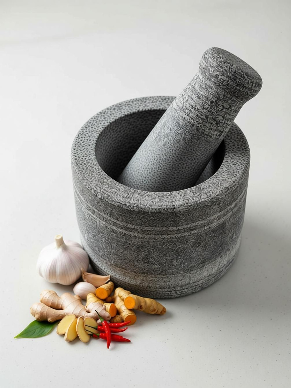 Image of Cruzun inchIdikallu Stone for Spices Okhli Khalbatta Spice Grinder Stoneware Masher