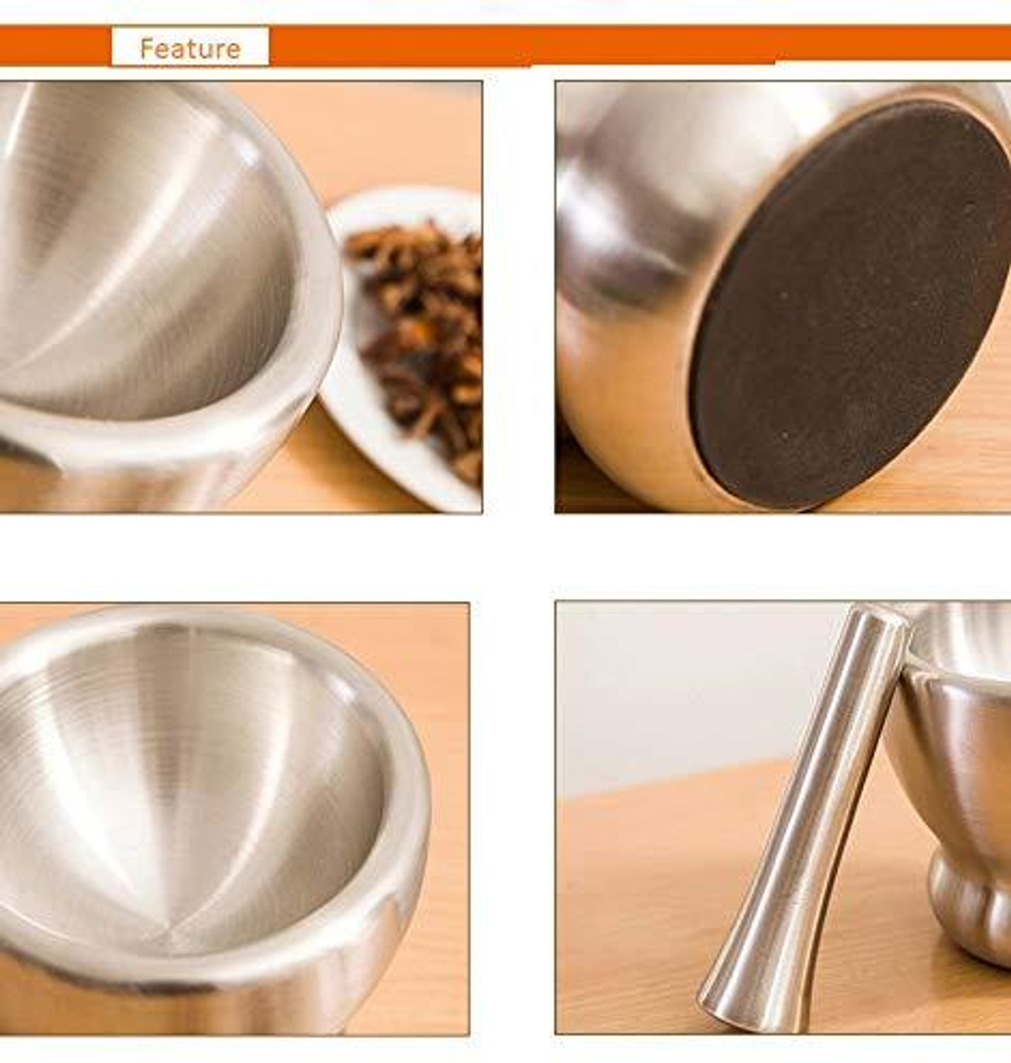 Image of ALEX INDIA MARKETING Stainless Steel Mortar & Pestle Set | Heavy Duty Khalbatta with Lid Stainless Steel Masher