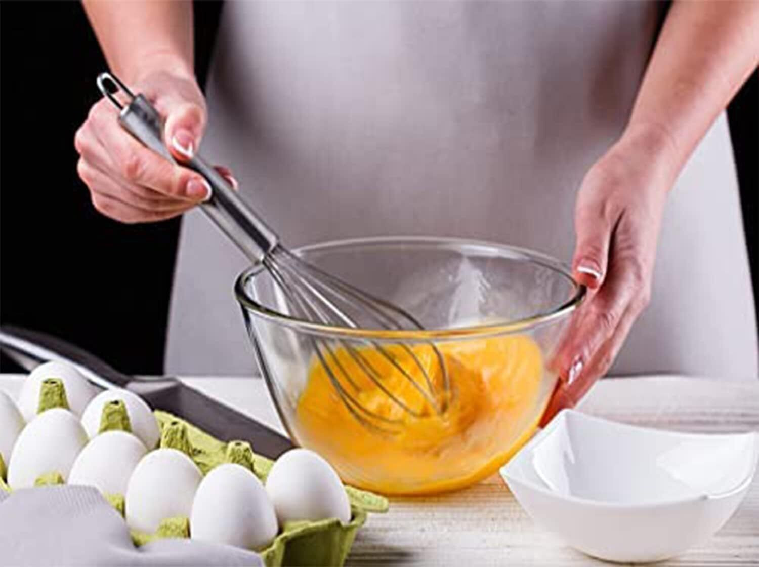 Image of ANIAN Stainless Steel Masher & Whisk Combo Set (2-in-1 Kitchen Tool) Stainless Steel Masher