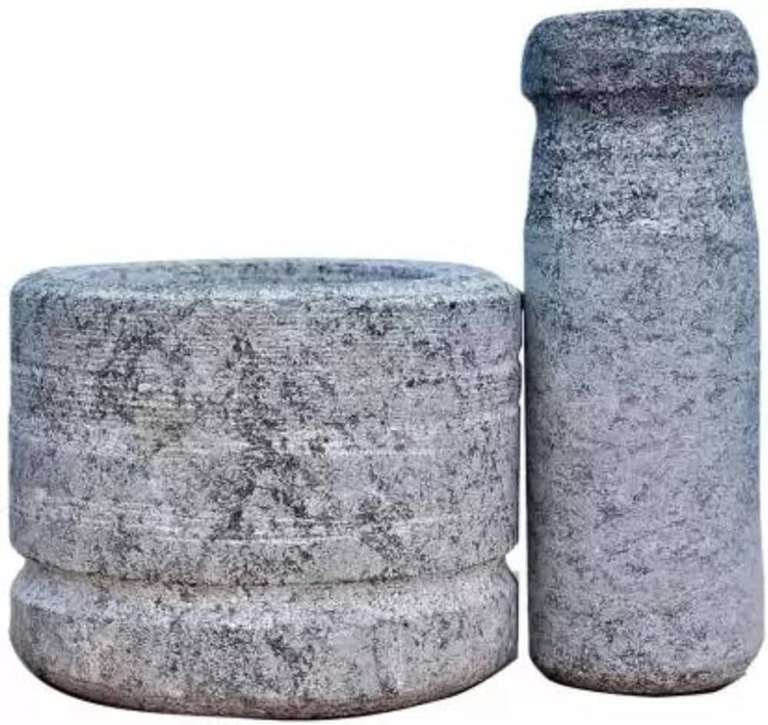 Image of Anjalam Trade 6 inch Kerala Organic Black Stone / ammikallu /ammikallu small /ammikal small Stoneware Masher